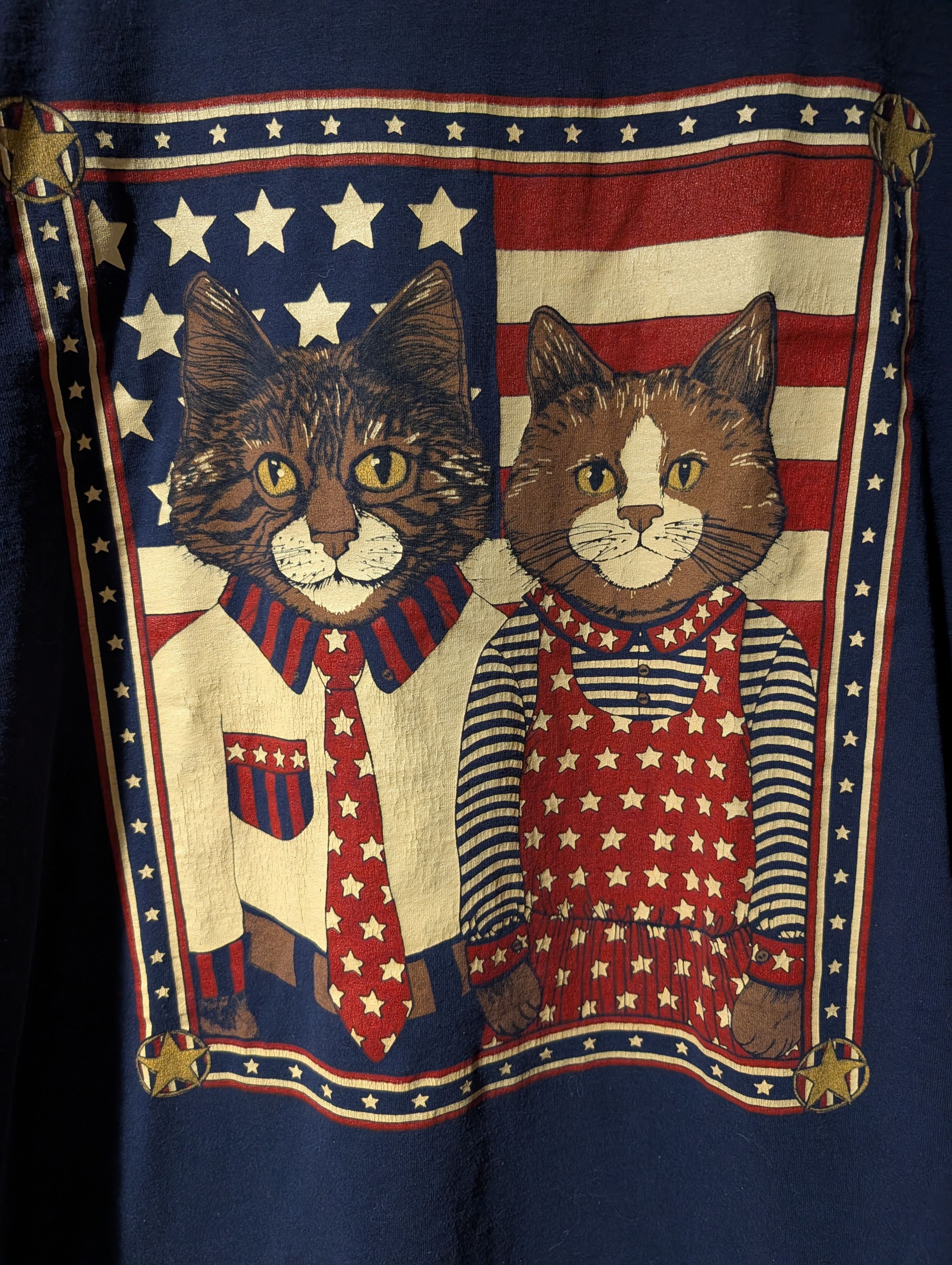 Arts & Science Vintage 90's American Male Female Cat Gothic T-Shirt Size US XL / EU 56 / 4 - 2 Thumbnail