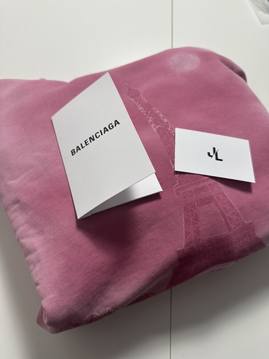 Balenciaga Balenciaga „Paris Moon“ faded pink distressed hoodie Sz2 NEW Size US M / EU 48-50 / 2 - 5 Thumbnail