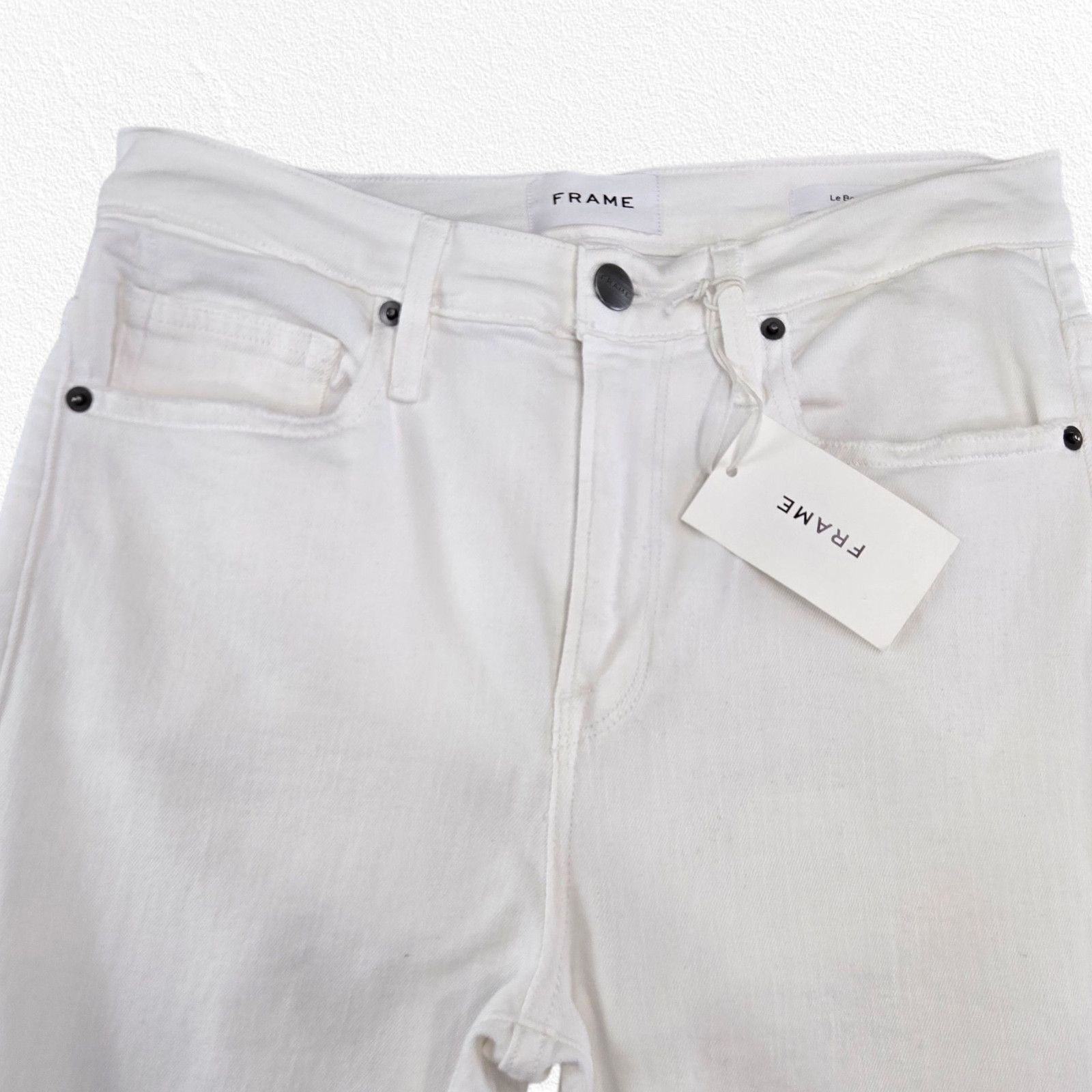 Frame FRAME Le Beau Boyfriend Jeans White Distressed Size 25 Size 25" / US 0 / IT 36 - 4 Thumbnail