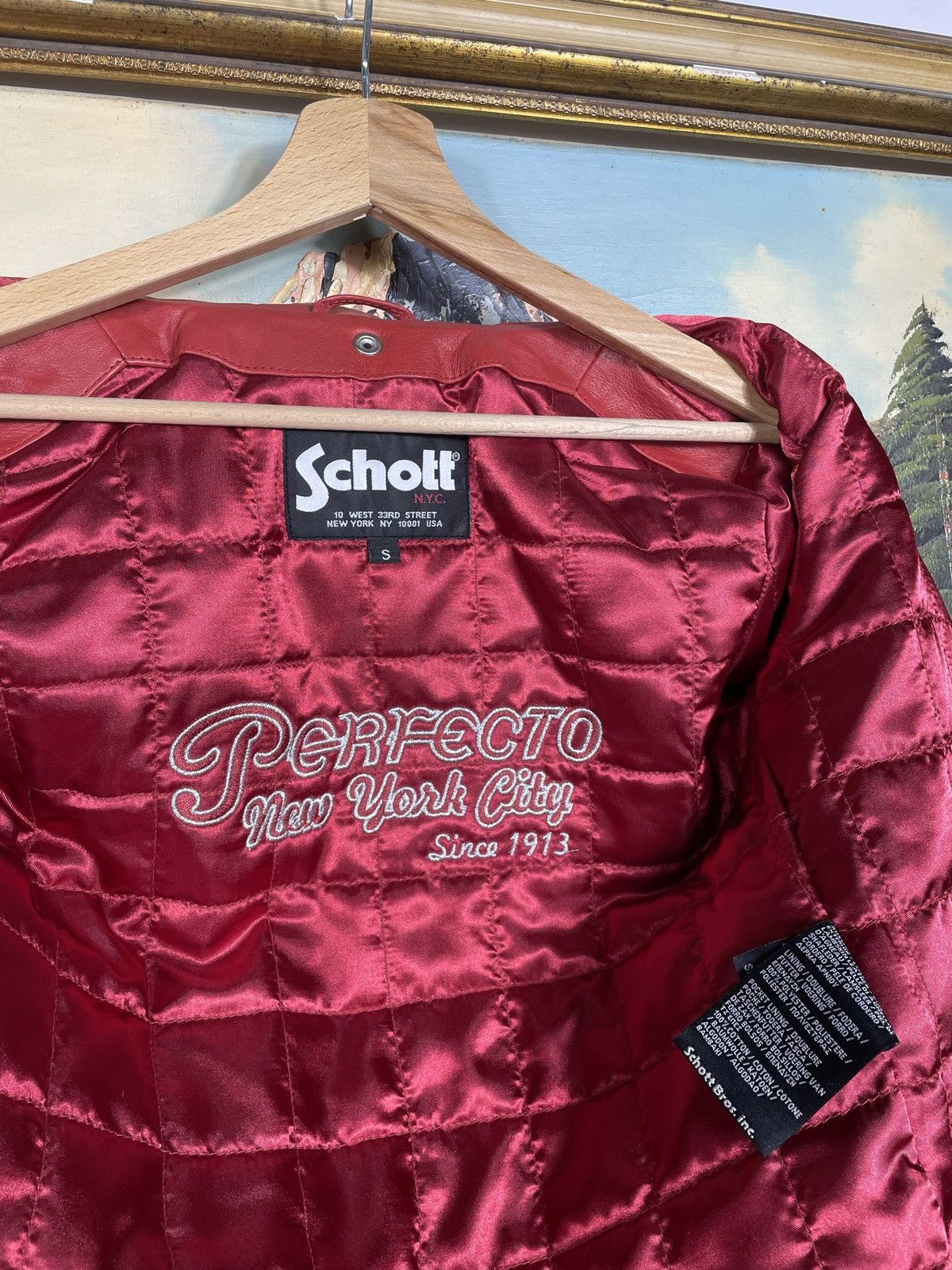 Schott Schott Lambskin Leather Zip Red Biker Jacket Motor Harley Size S / US 4 / IT 40 - 9 Thumbnail
