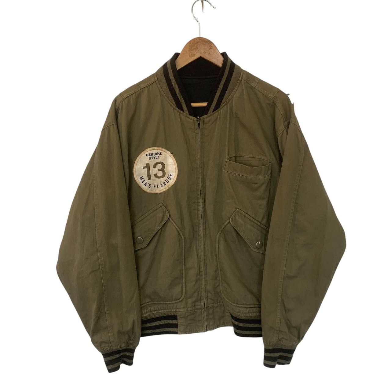 Vintage Vintage Reversible Flandre Sweater Flight Army Bomber Jacket Size US M / EU 48-50 / 2 - 6 Thumbnail