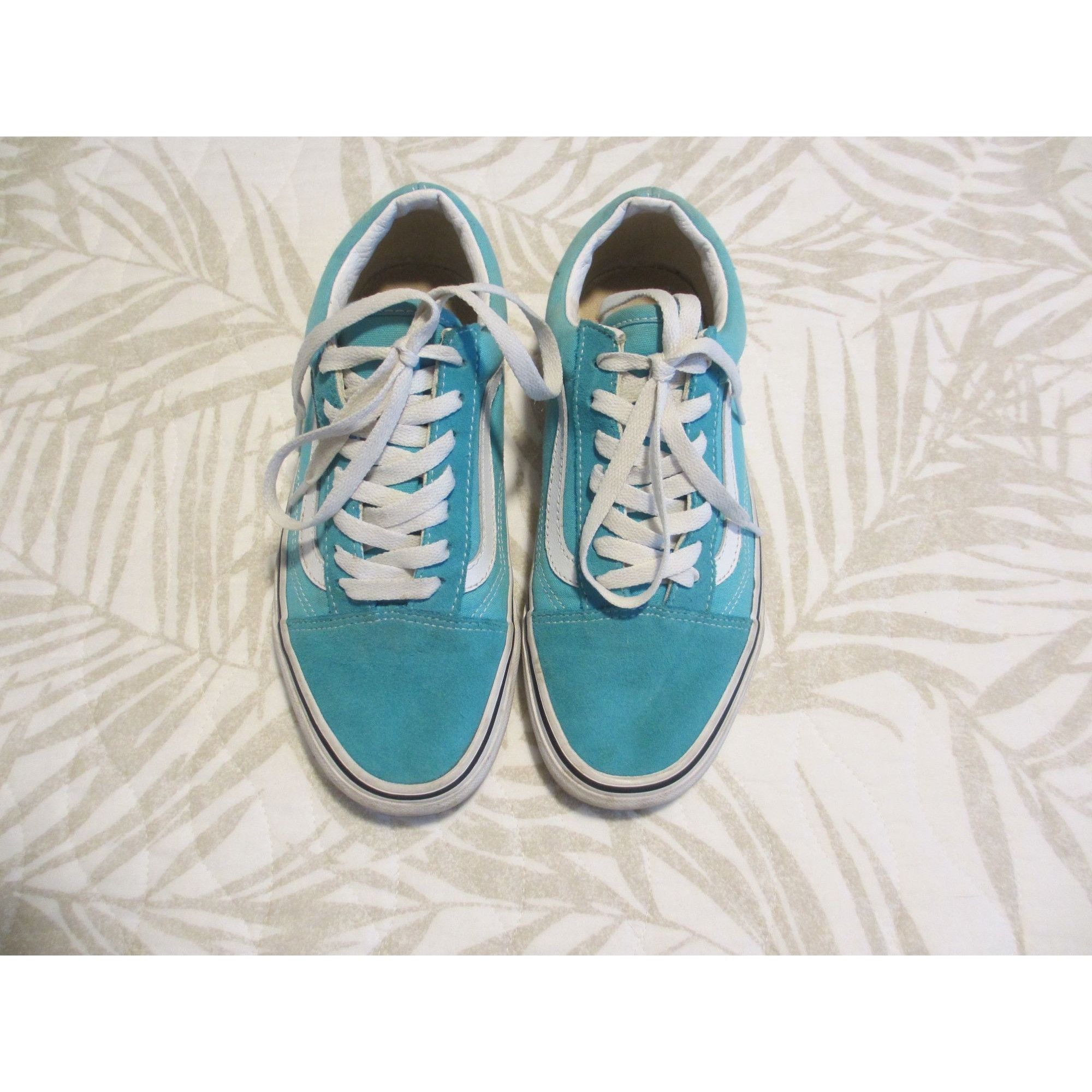 Vans Vans Old Skool Turquoise & White Lace-Up Sneakers Womens siz Size US 7 / IT 37 - 5 Thumbnail