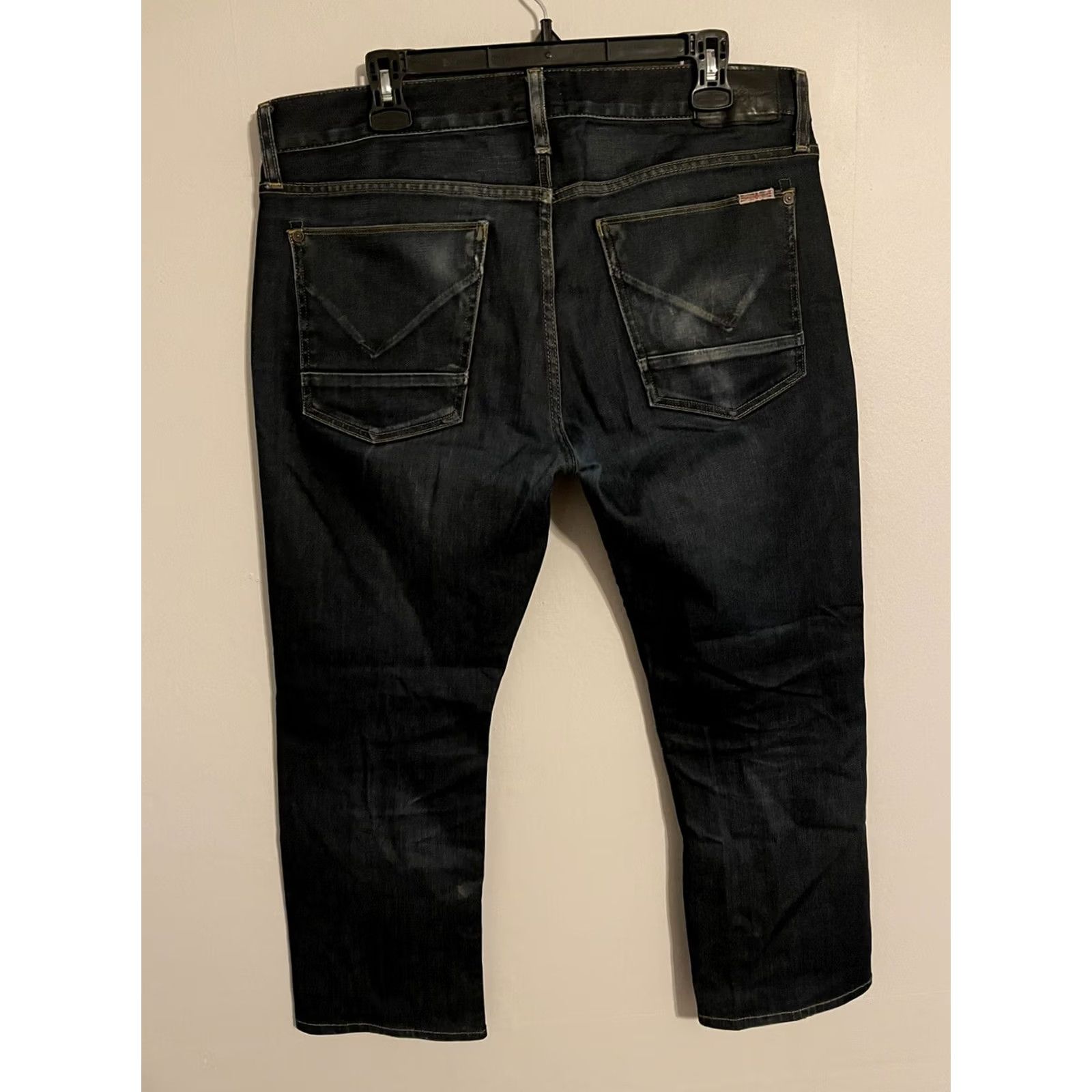 Hudson Hudson Byron Jeans Men's 34 36x27 Straight Fit Dark Denim Button Fly 5 Pocket Size US 34 / EU 50 - 3 Thumbnail
