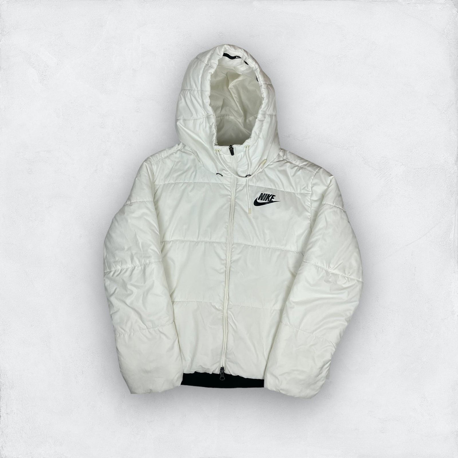 Nike Nike Women White Long Sleeve Full Zip Hooded Puffer Jacket M Size M / US 6-8 / IT 42-44 - 1 Thumbnail