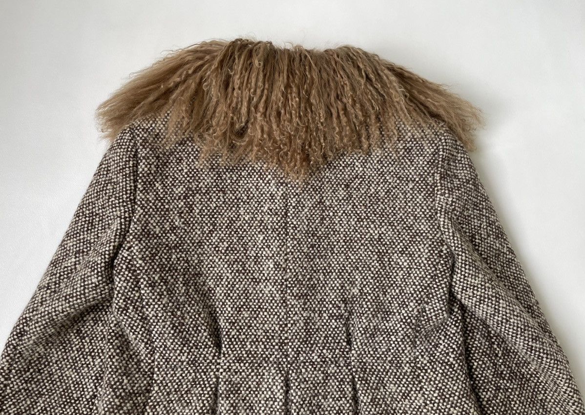 Miu Miu Early 2000s Shearling Collar Boucle Overcoat Size S / US 4 / IT 40 - 17 Thumbnail