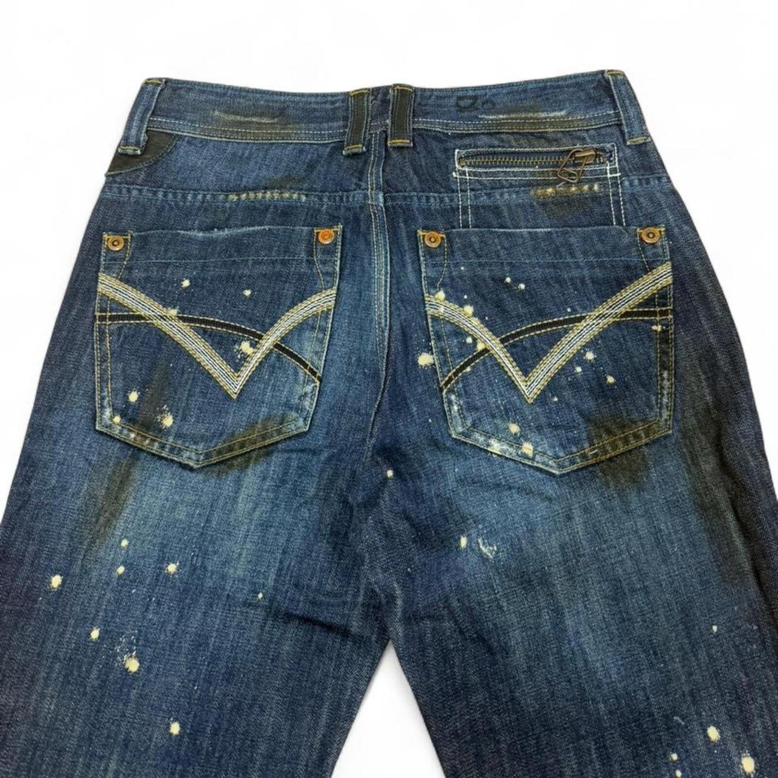 True Religion Public Space 1 dirty shade denim with white paint splatter Size 29" - 4 Thumbnail