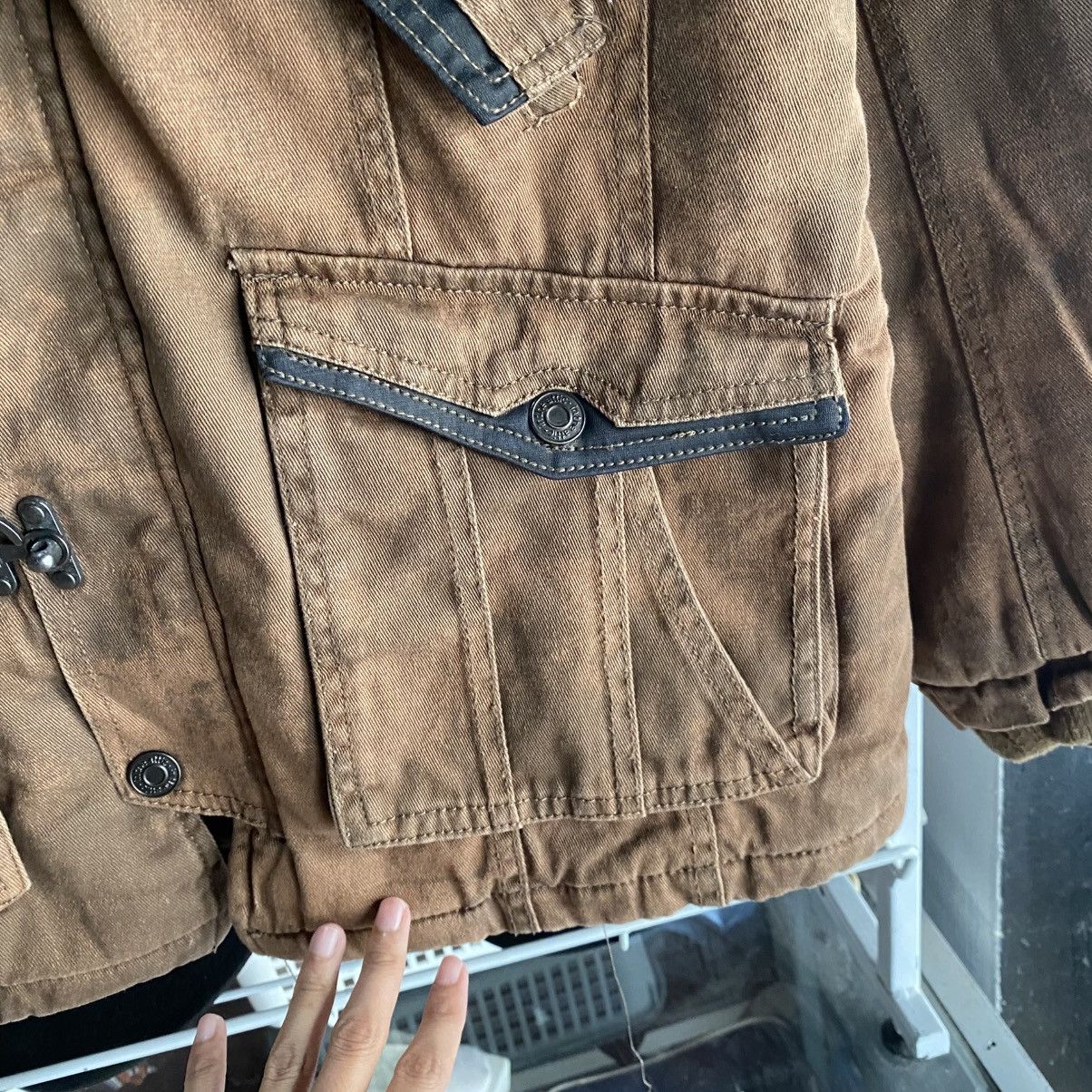 In The Attic In the Attic Brown Grunge Multi-Pocket Fur Hoodie Jacket Size US M / EU 48-50 / 2 - 11 Thumbnail