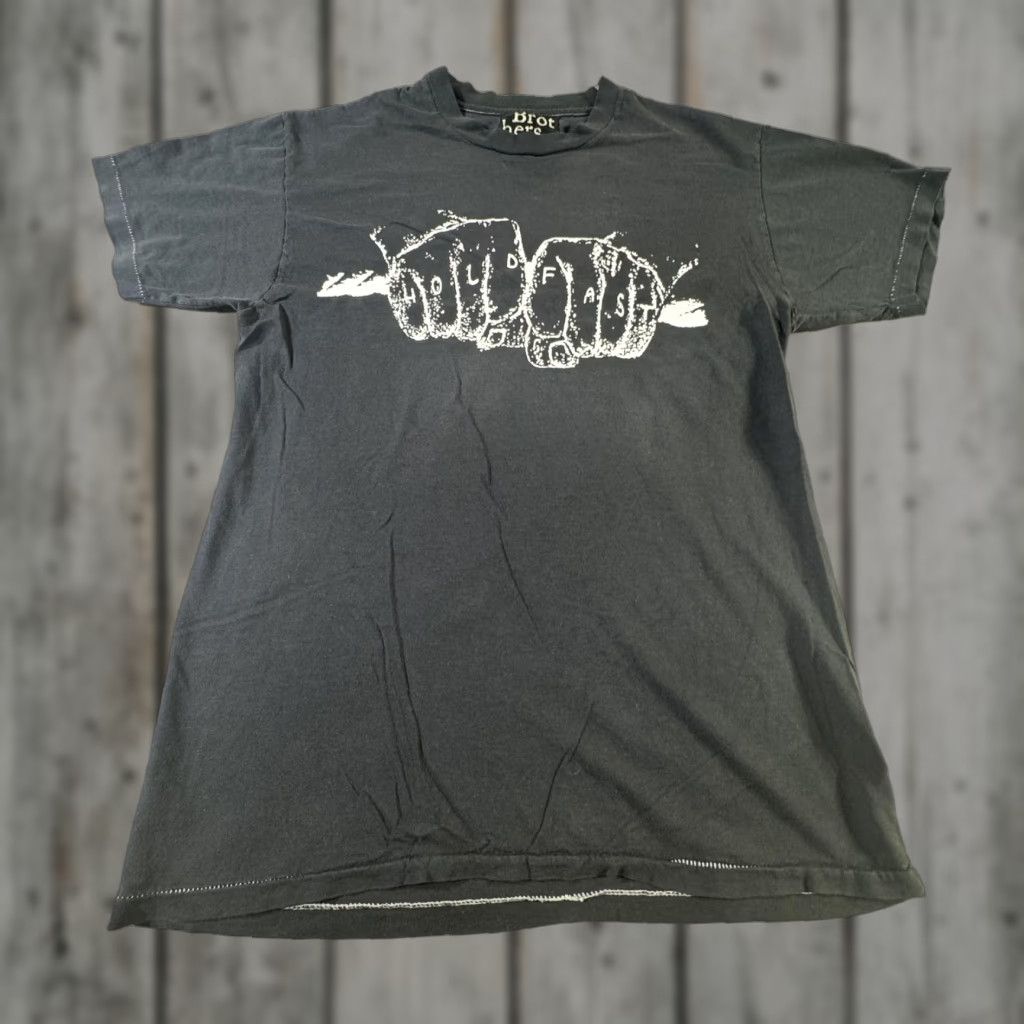 Vintage Brothers Galleon Black Graphic Tee Mens Small Hold Fast Tattoo T-Shirt Size US S / EU 44-46 / 1 - 1 Thumbnail