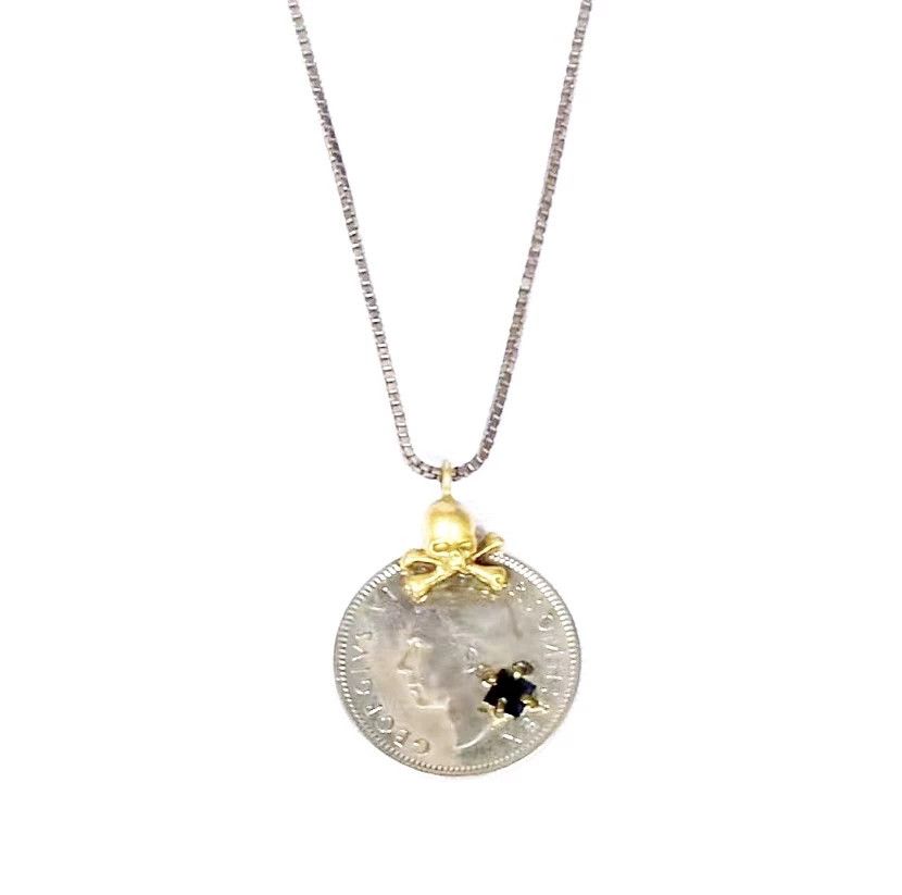 Mastermind Japan mmj JPN x Circle Bites Obsidian Gold Skull Pendant Size ONE SIZE - 3 Thumbnail
