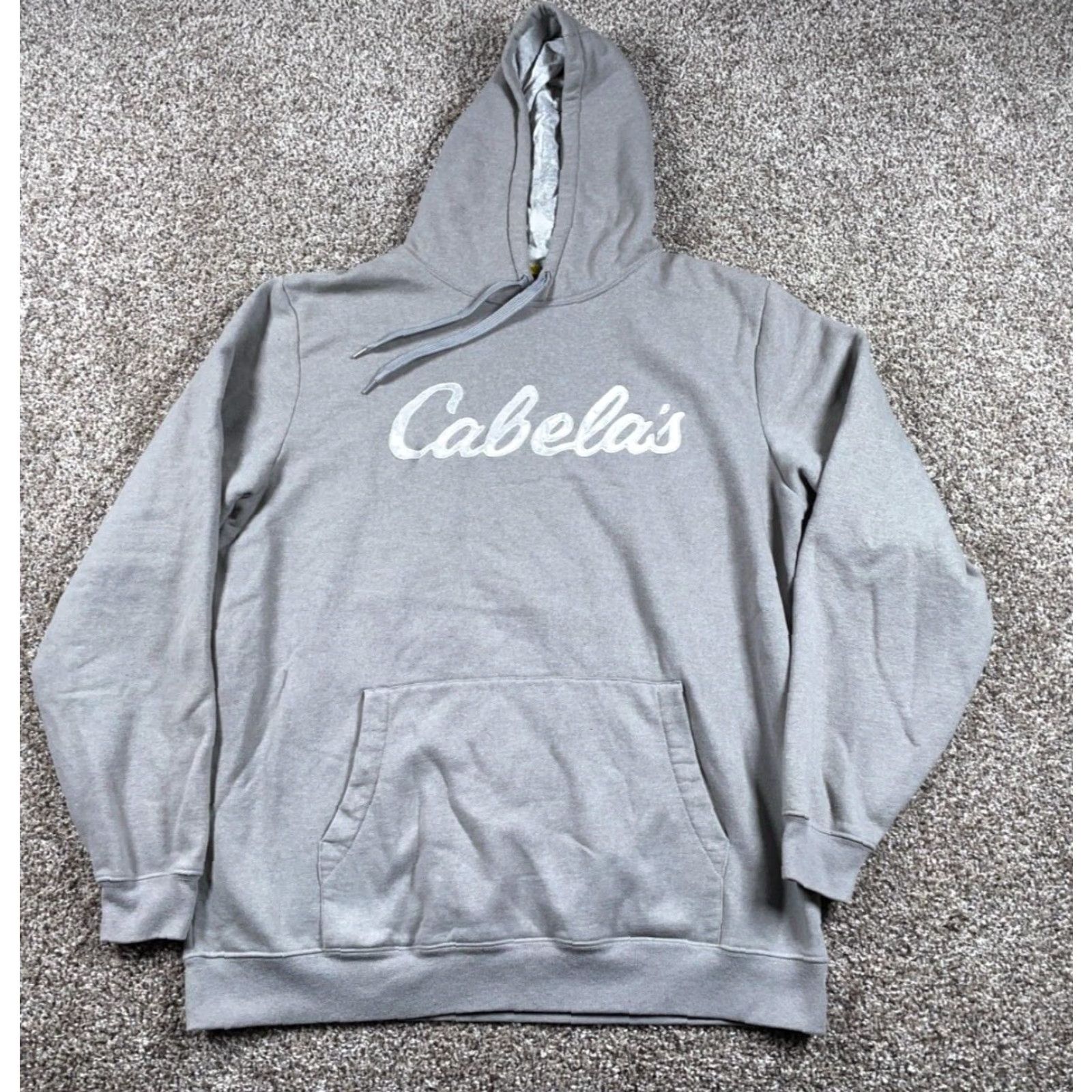 Vintage Cabela's Embroidered Drawstring Hoodie Women's XL Tall Gray Sweatshirt Script Hoodie Size XL / US 12-14 / IT 48-50 - 2 Thumbnail