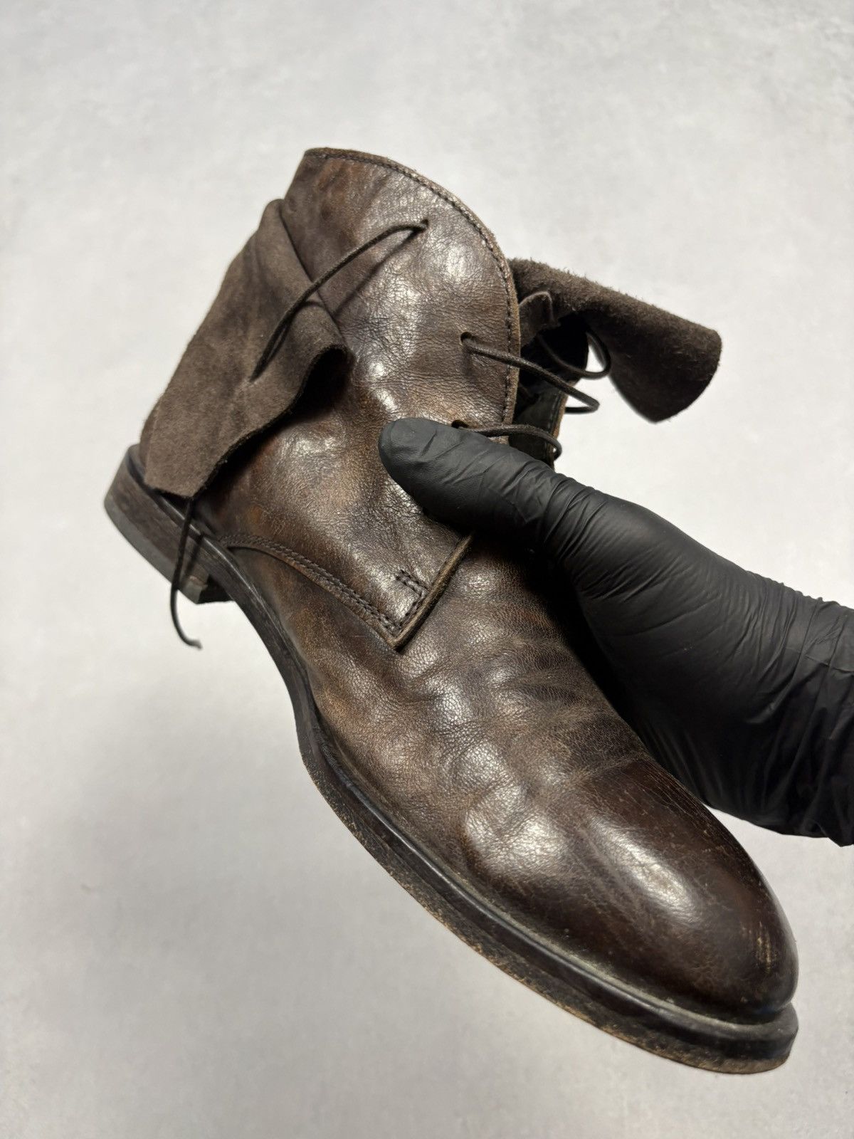 MoMA MOMA Brown Distressed Leather Ankle Boots Italy Japanese 41 Size US 8 / EU 41 - 21 Thumbnail