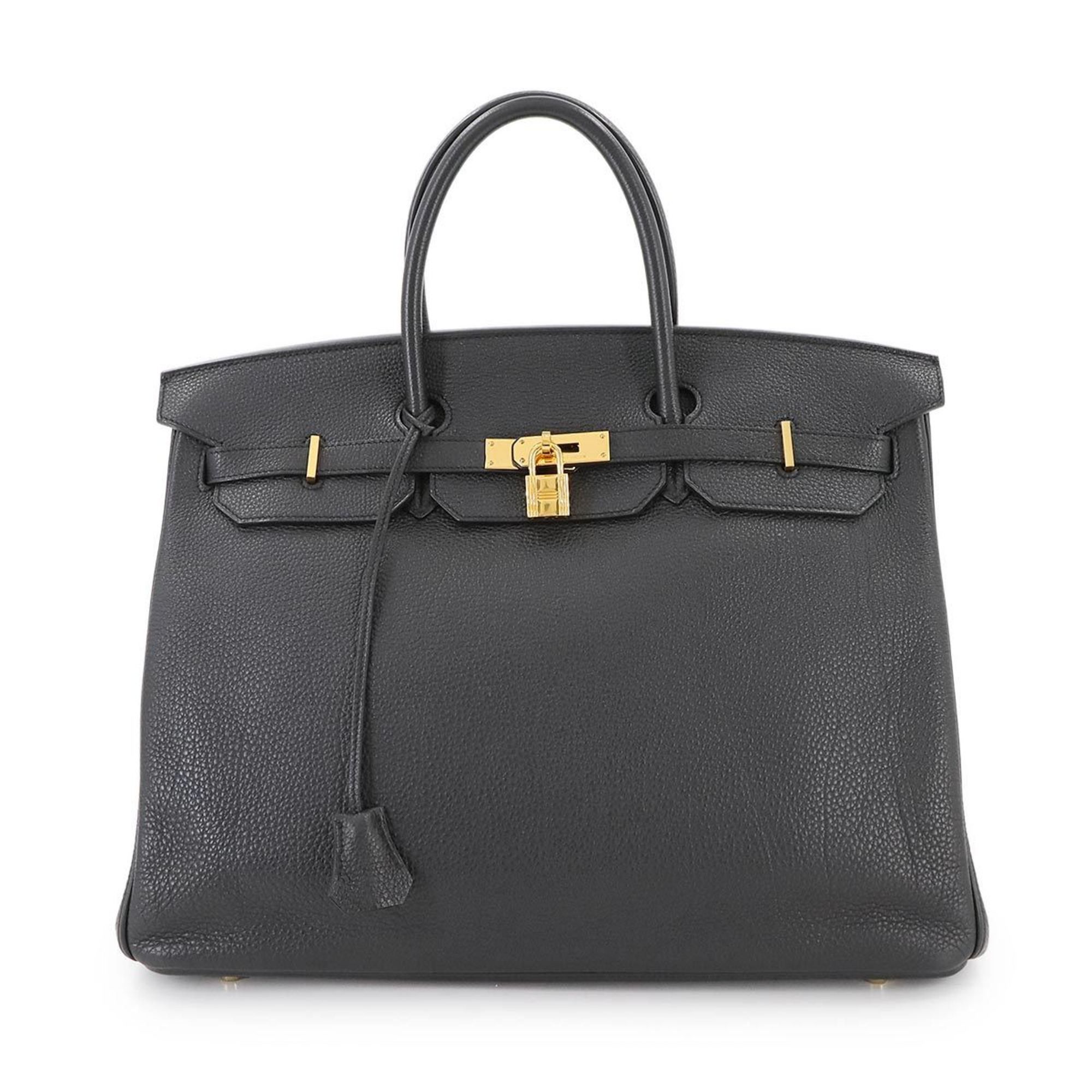 Hermes Hermès Birkin 40 Togo Black Handbag with Q Stamp and Gold