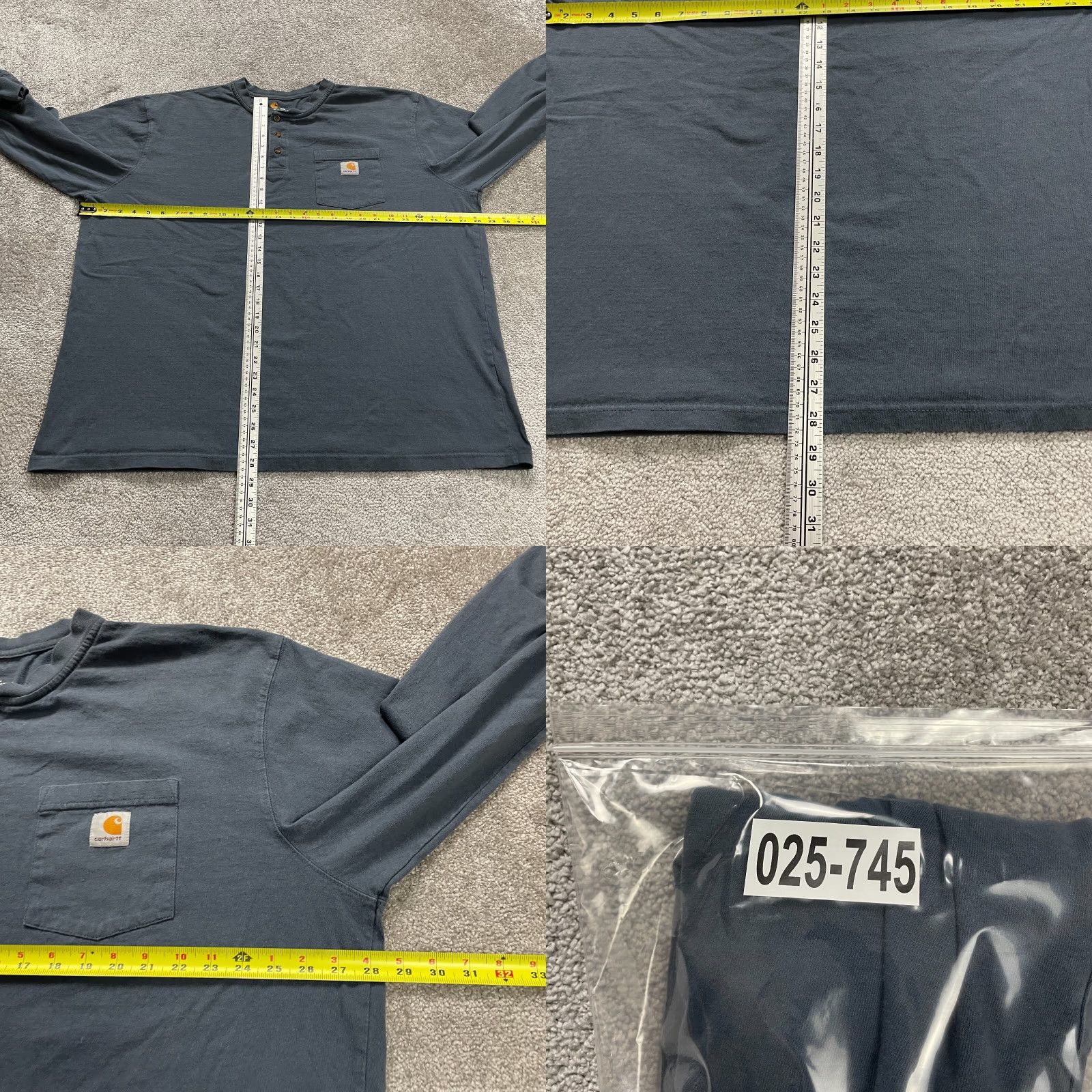 Carhartt VINTAGE Carhartt K128 Regular T-Shirt Mens 2XL Blue Crew Neck Pocket Tee Long Sleeve Casual Size US XXL / EU 58 / 5 - 8 Thumbnail