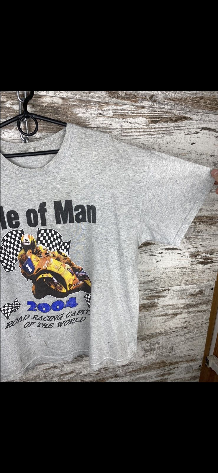 Vintage Mens Vintage Distressed Isle Of Man Racing Moto T Shirt Tee Size US L / EU 52-54 / 3 - 2 Thumbnail