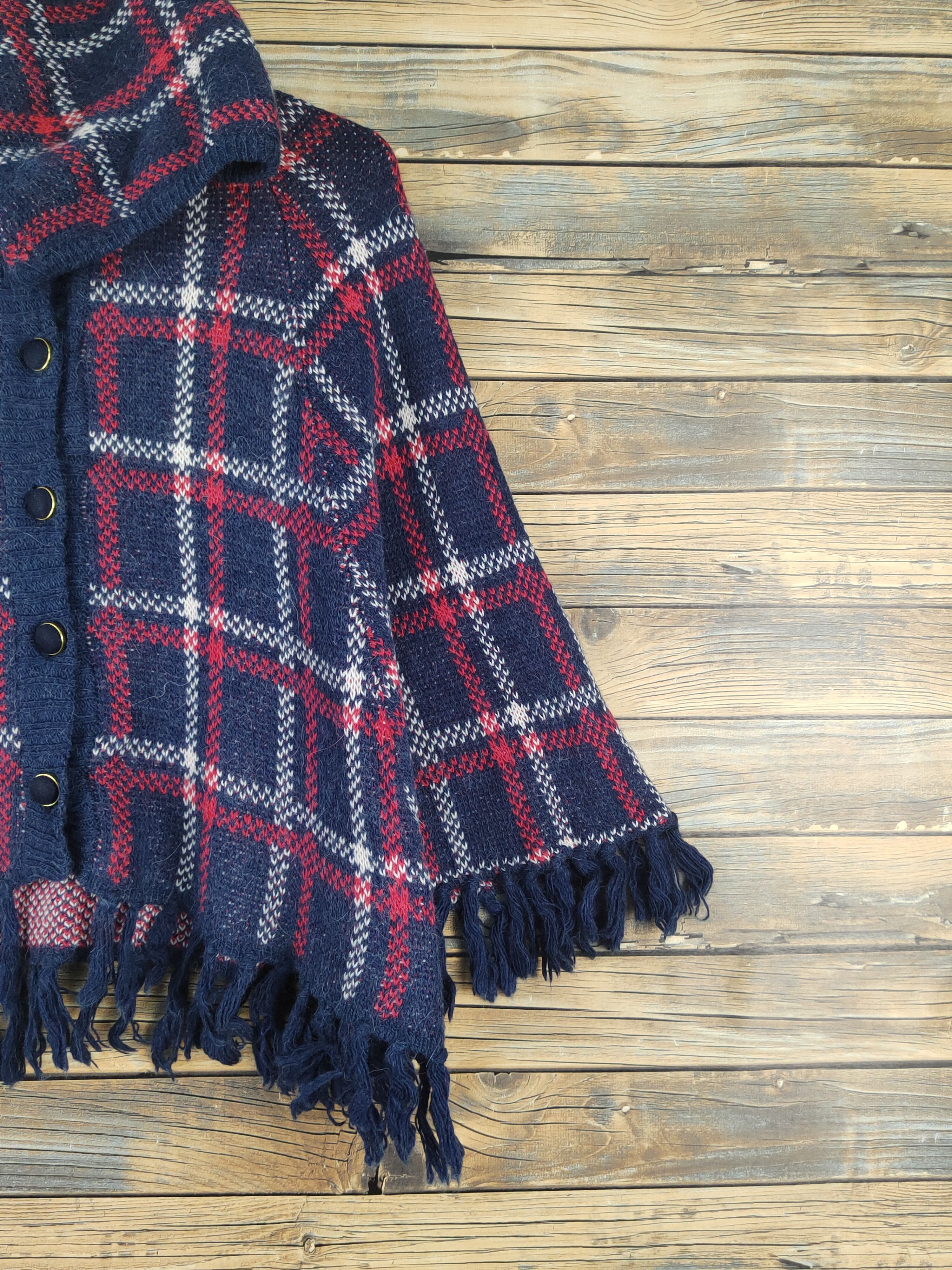 Japanese Brand Olive des Olive Navy Red Hoodie Knitwear Cardigan #W1243 Size L / US 10 / IT 46 - 5 Thumbnail