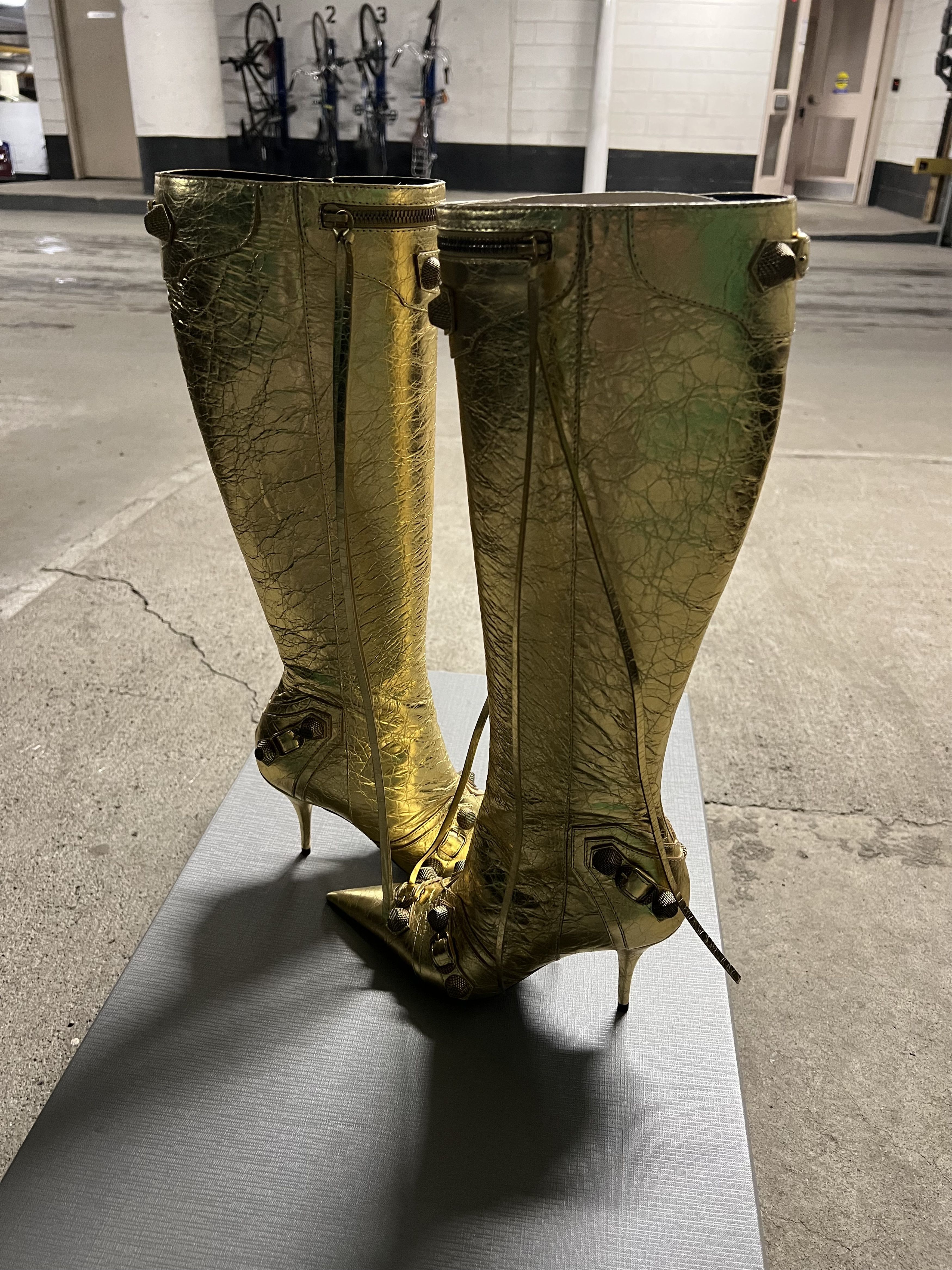 Balenciaga Balenciaga Le Cagole Embellished Gold Heel Boots Size US 8 / IT 38 - 4 Thumbnail