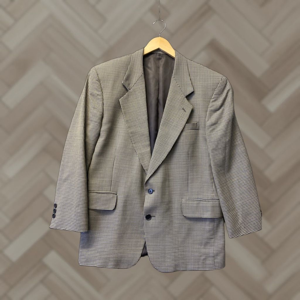 Oscar De La Renta VINTAGE Oscar de la Renta Tuxedo Blazer Jacket 42S Gray Wool Shawl Two-Button Single-Breasted Wedding Mens Size 42S - 1 Thumbnail