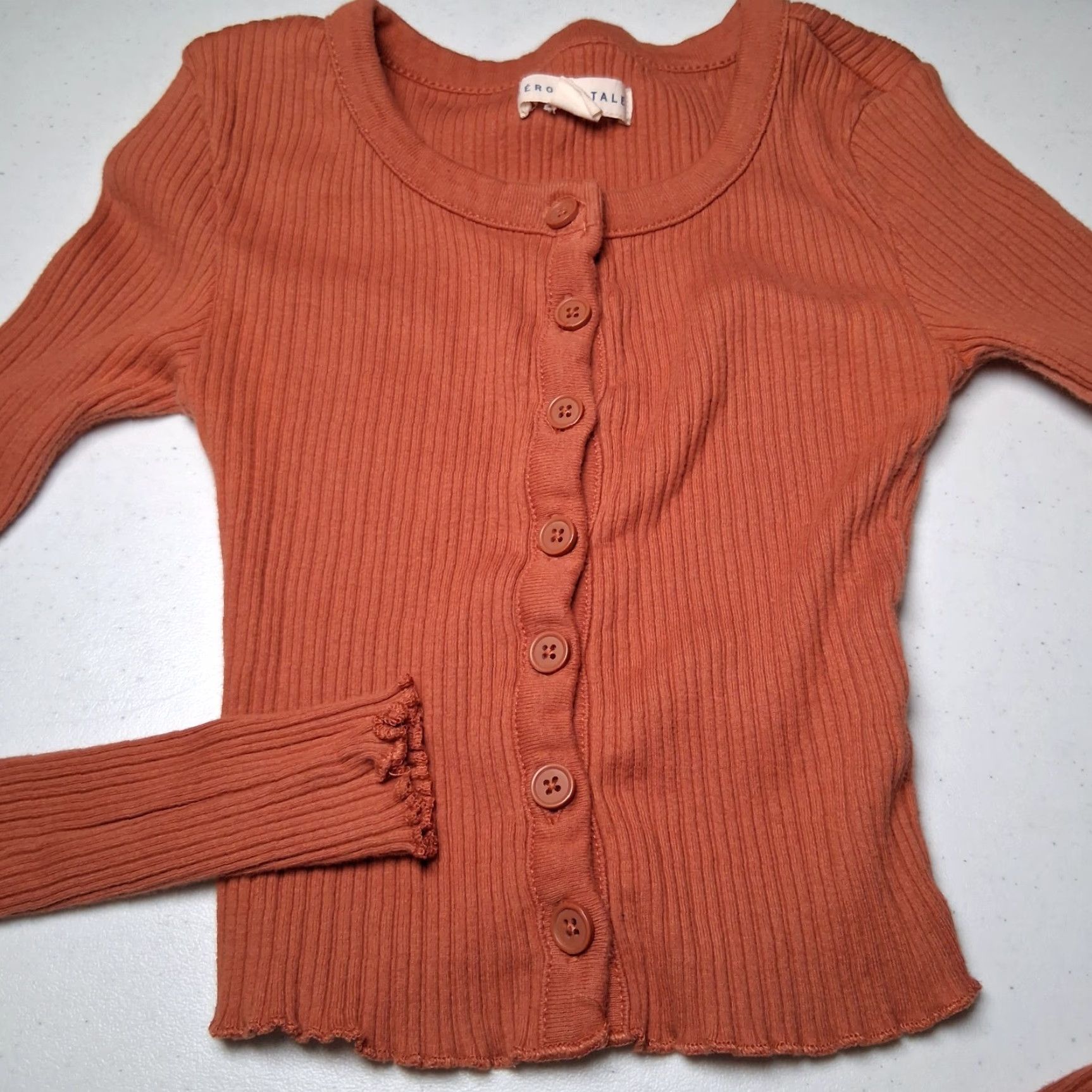 Aeropostale Aeropostale Shirt XS Sienna Crop Top Ribbed Henley Long Sleeve Bella Swan Y2K Womens Size XS / US 0-2 / IT 36-38 - 2 Thumbnail