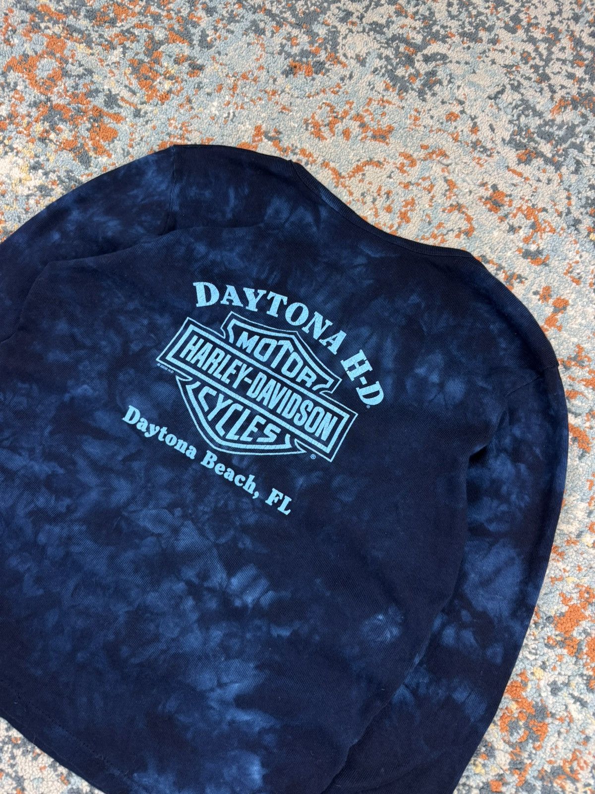 Harley Davidson Vintage Y2K Harley Davidson USA tie dye 3/4 ribbed top tee Size M / US 6-8 / IT 42-44 - 6 Thumbnail