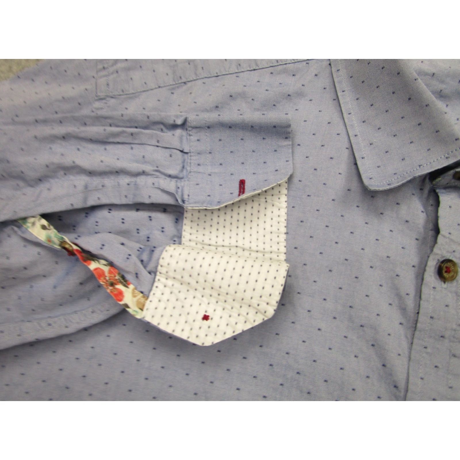 Ted Baker Ted Baker Shirt Mens XL Blue Polka Dot Long Sleeve Button Front Cotton Casual Size US XL / EU 56 / 4 - 4 Thumbnail
