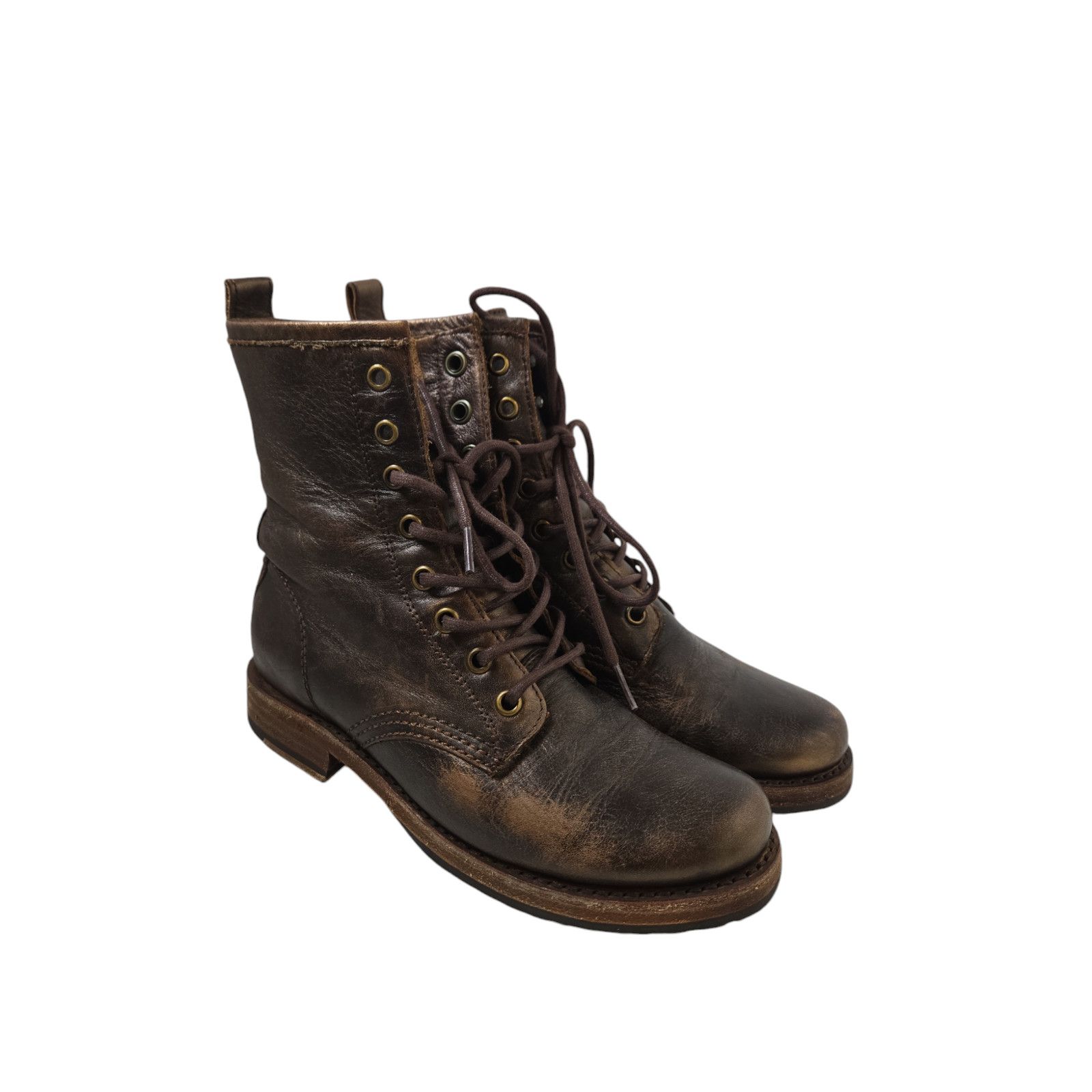 Frye Frye Veronica Combat Brown Leather Lace Up Boots Size 5.5 Size US 5.5 / IT 35.5 - 1 Thumbnail