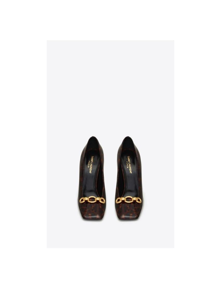 Saint Laurent Paris o1b1hav111224 Silvana Pumps Tortoiseshell Leather in Leopard Size US 6.5 / IT 36.5 - 3 Thumbnail