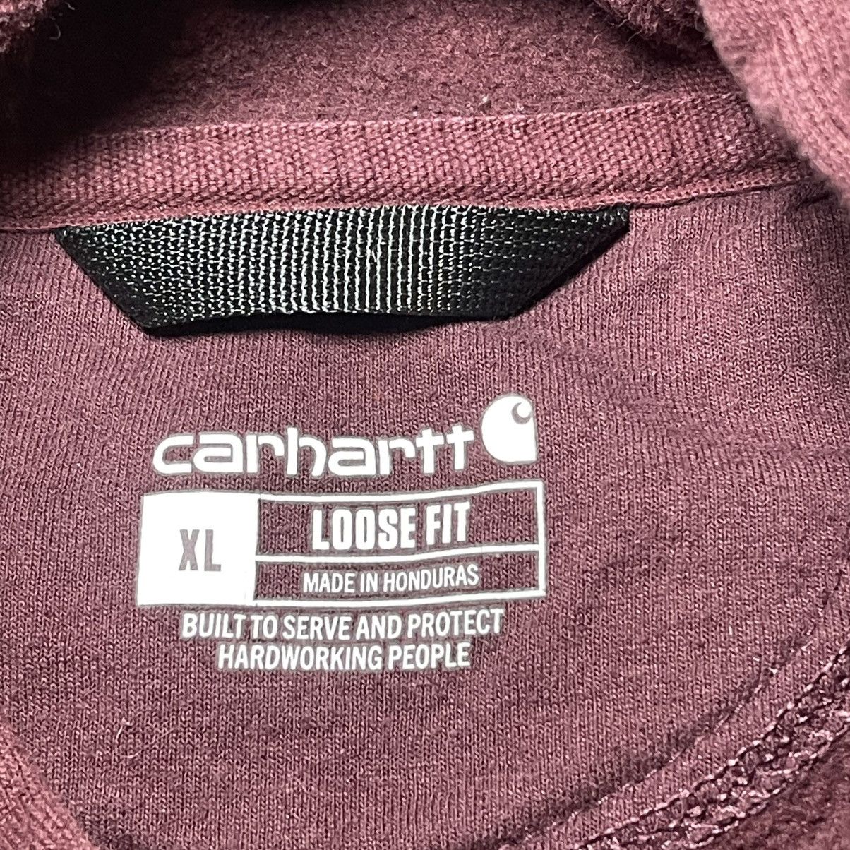Carhartt Carhartt K288 PRT Loose Fit Hoodie Mens XL Burgundy Y2K Size US XL / EU 56 / 4 - 3 Thumbnail