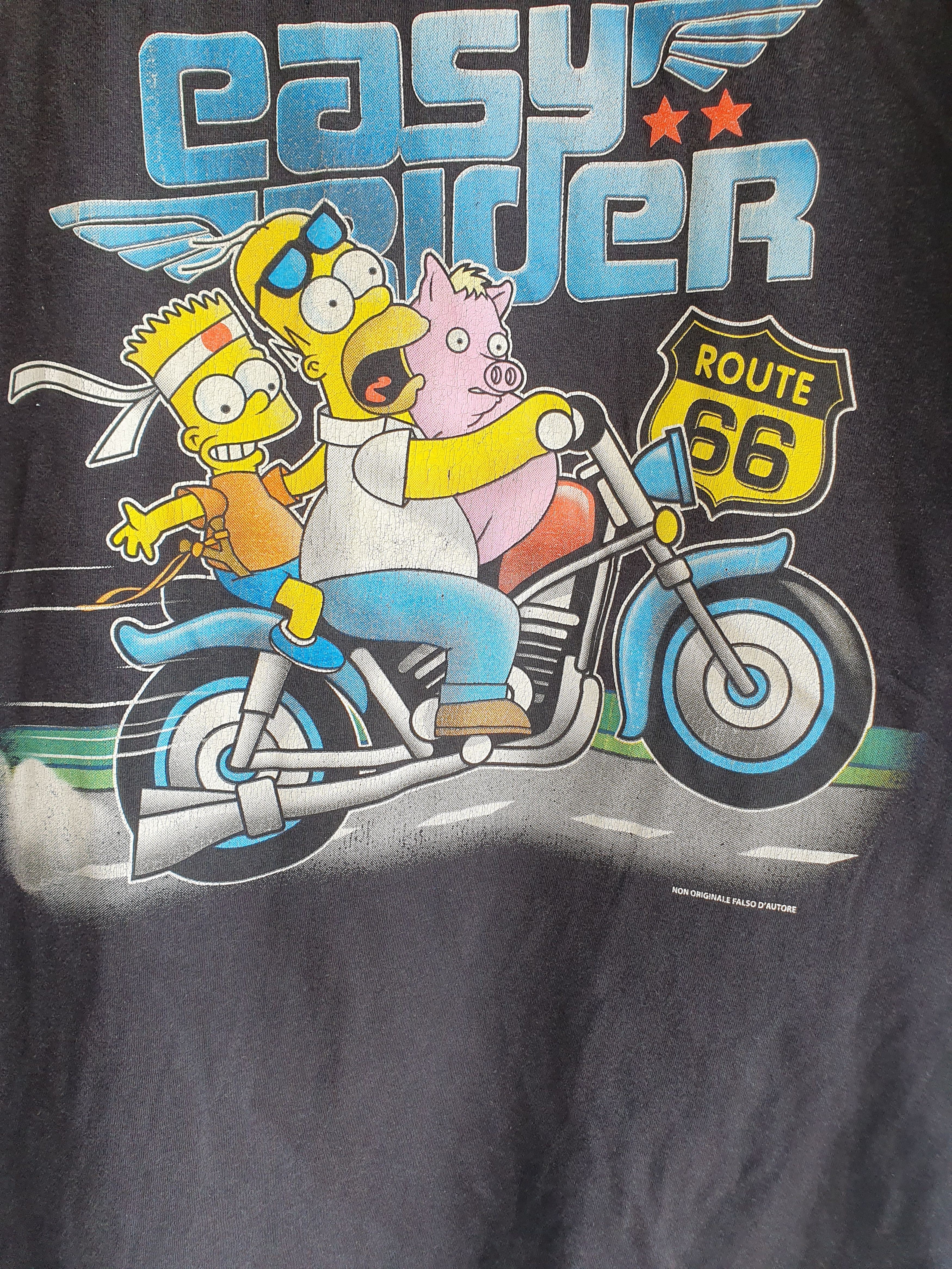 Fruit Of The Loom × The Simpsons × Vintage The Simpsons Easy Rider Route 66 t-shirt sz M Size US M / EU 48-50 / 2 - 3 Thumbnail