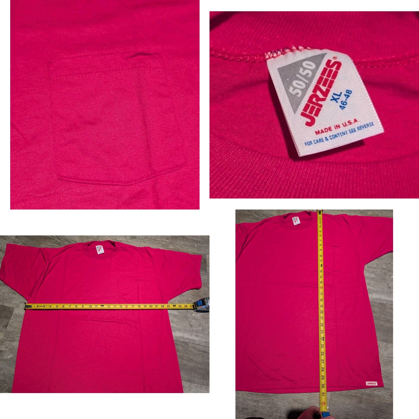 Jerzees VINTAGE Jerzees 50/50 Tee Shirt Lot Of 2 USA Made XL Pink & Yellow Short Sleeve Crew Neck Mens 90s NWOT Size US XL / EU 56 / 4 - 8 Thumbnail