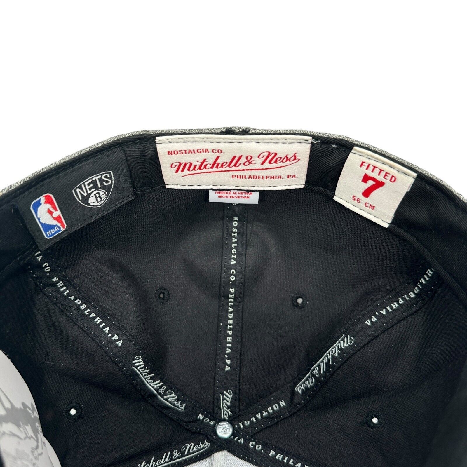 Mitchell & Ness Mitchell & Ness Brooklyn Nets Fitted Hat Gray Black 7 New Size ONE SIZE - 5 Thumbnail