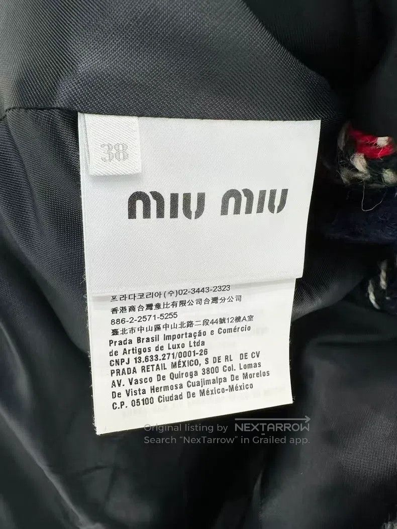 Miu Miu Miu Miu 38 Wool collar plaid coat Size M / US 6-8 / IT 42-44 - 6 Thumbnail