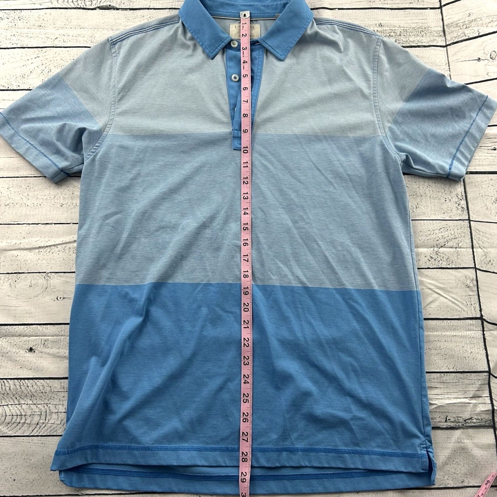 Vintage Linksoul Striped Short Sleeve Golf Polo Shirt Men's M Blue Size US M / EU 48-50 / 2 - 5 Thumbnail