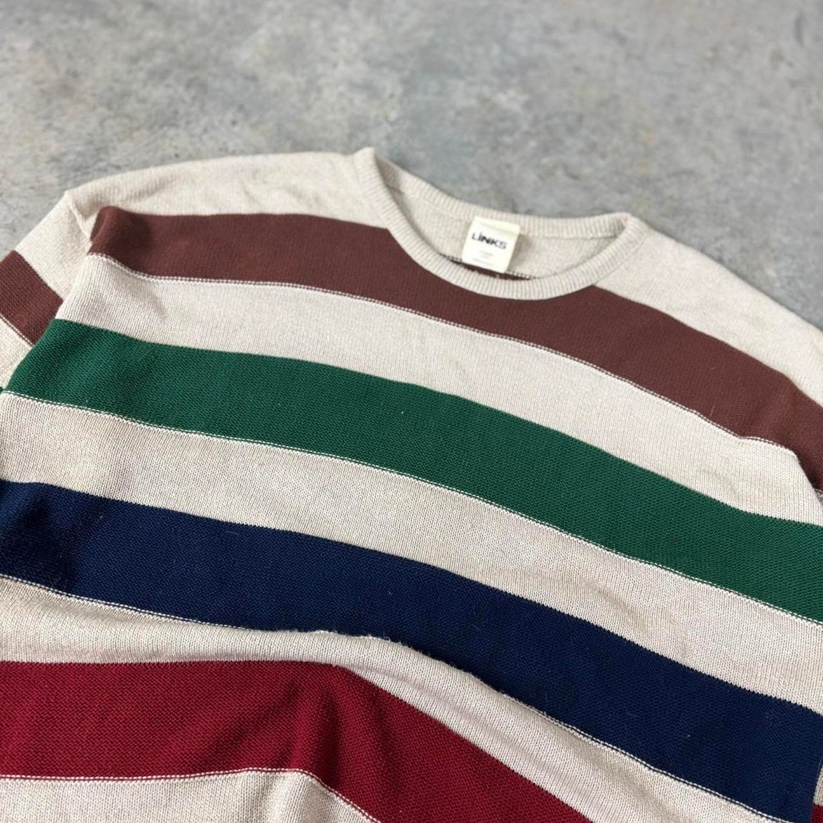 Vintage 90s Grandpa Striped Sweater Size US XL / EU 56 / 4 - 2 Thumbnail