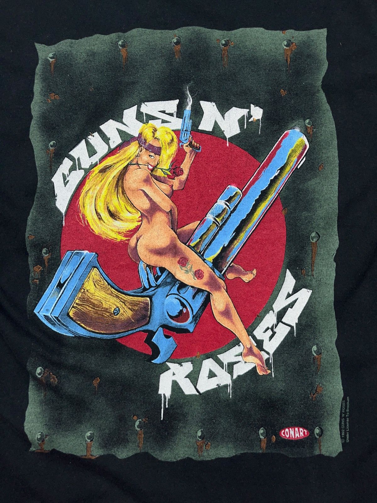 Guns N' Roses Vintage 1992 Conart Guns N Roses 91-92 Revolver T-shirt Size US L / EU 52-54 / 3 - 5 Thumbnail