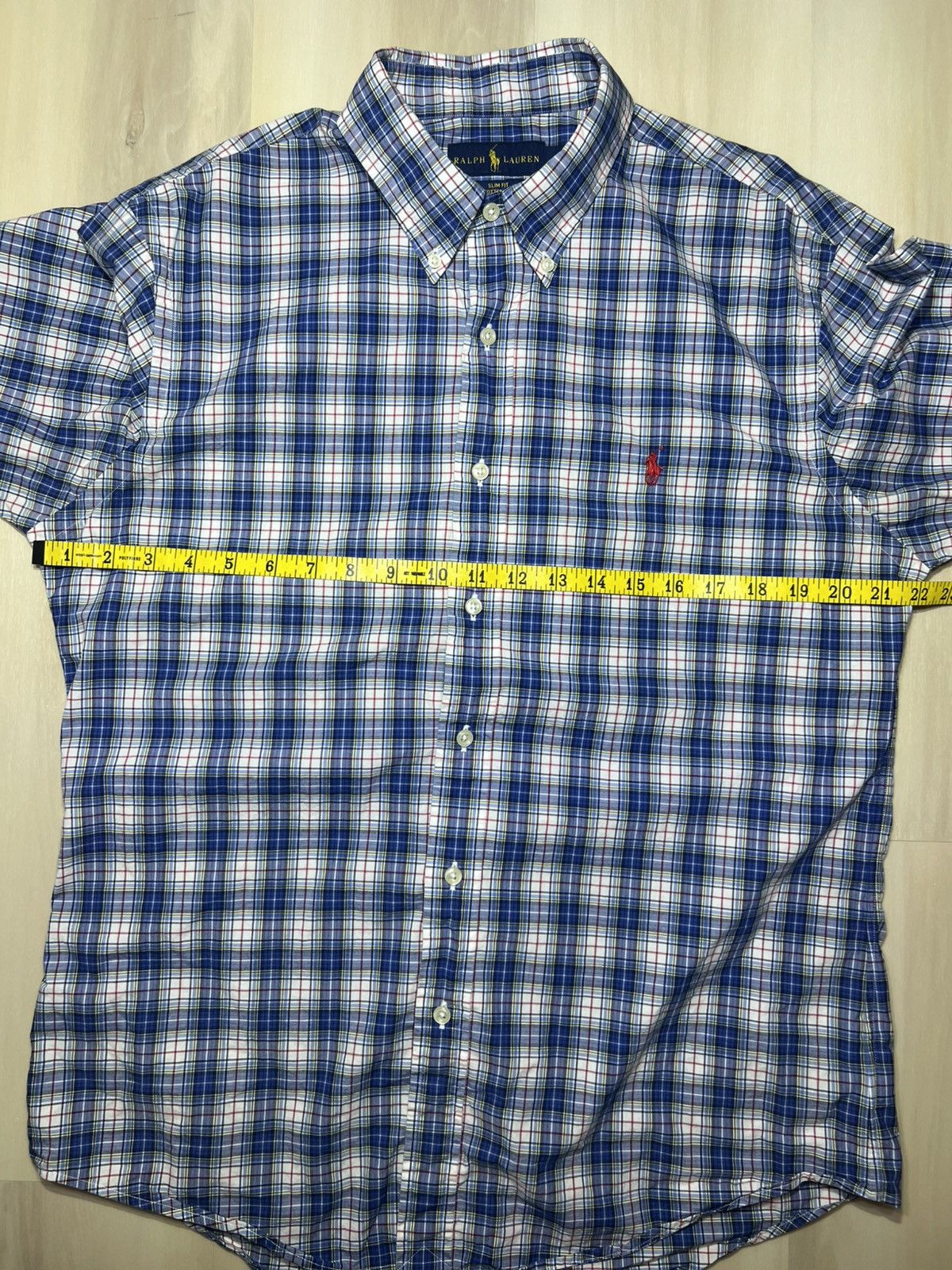 Polo Ralph Lauren Polo Ralph Lauren Men's L Slim Fit Stretch Blue Red Gingham Size US L / EU 52-54 / 3 - 6 Thumbnail