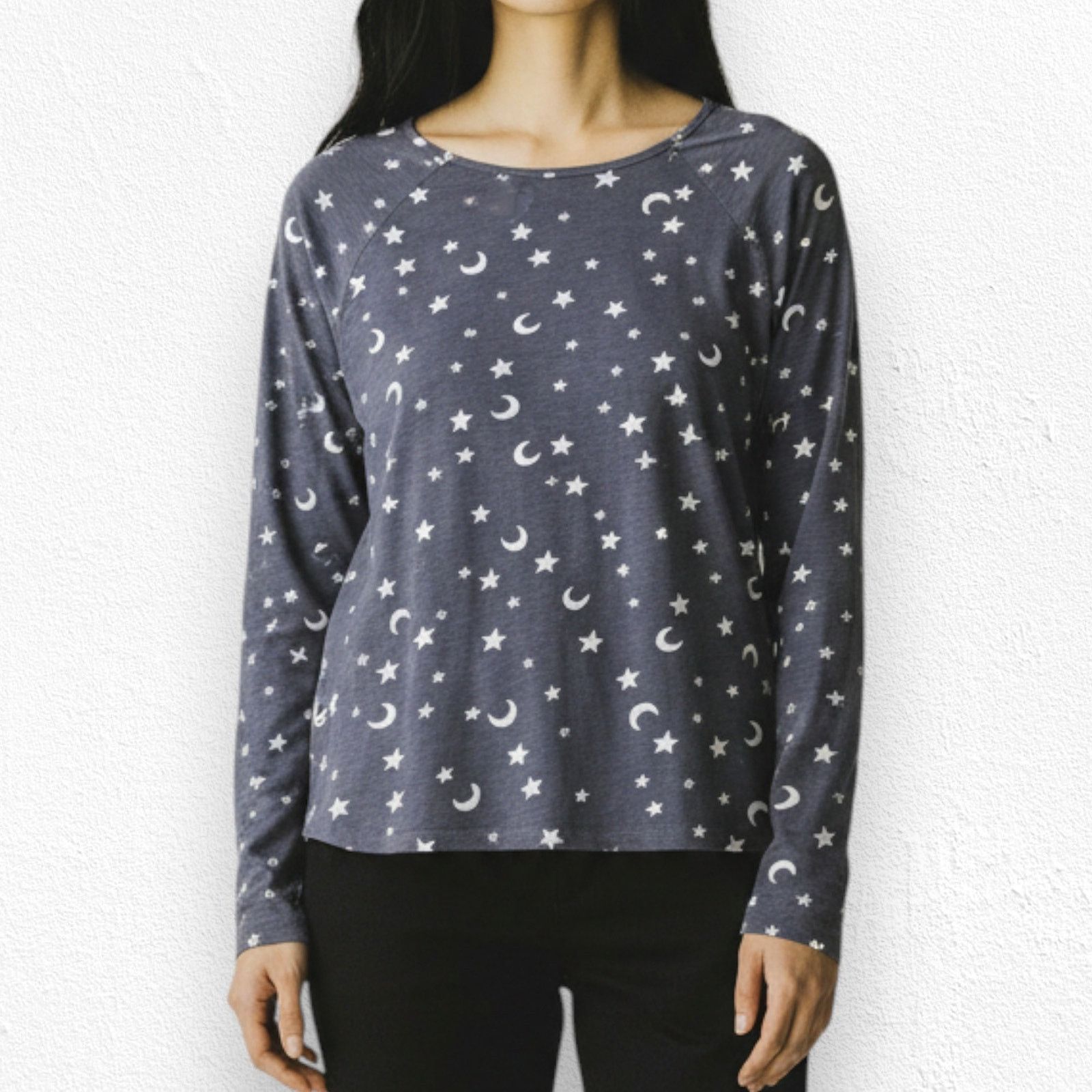 Loft Navy Moon & Stars Long Sleeve Tee Size Medium Size M / US 6-8 / IT 42-44 - 3 Thumbnail