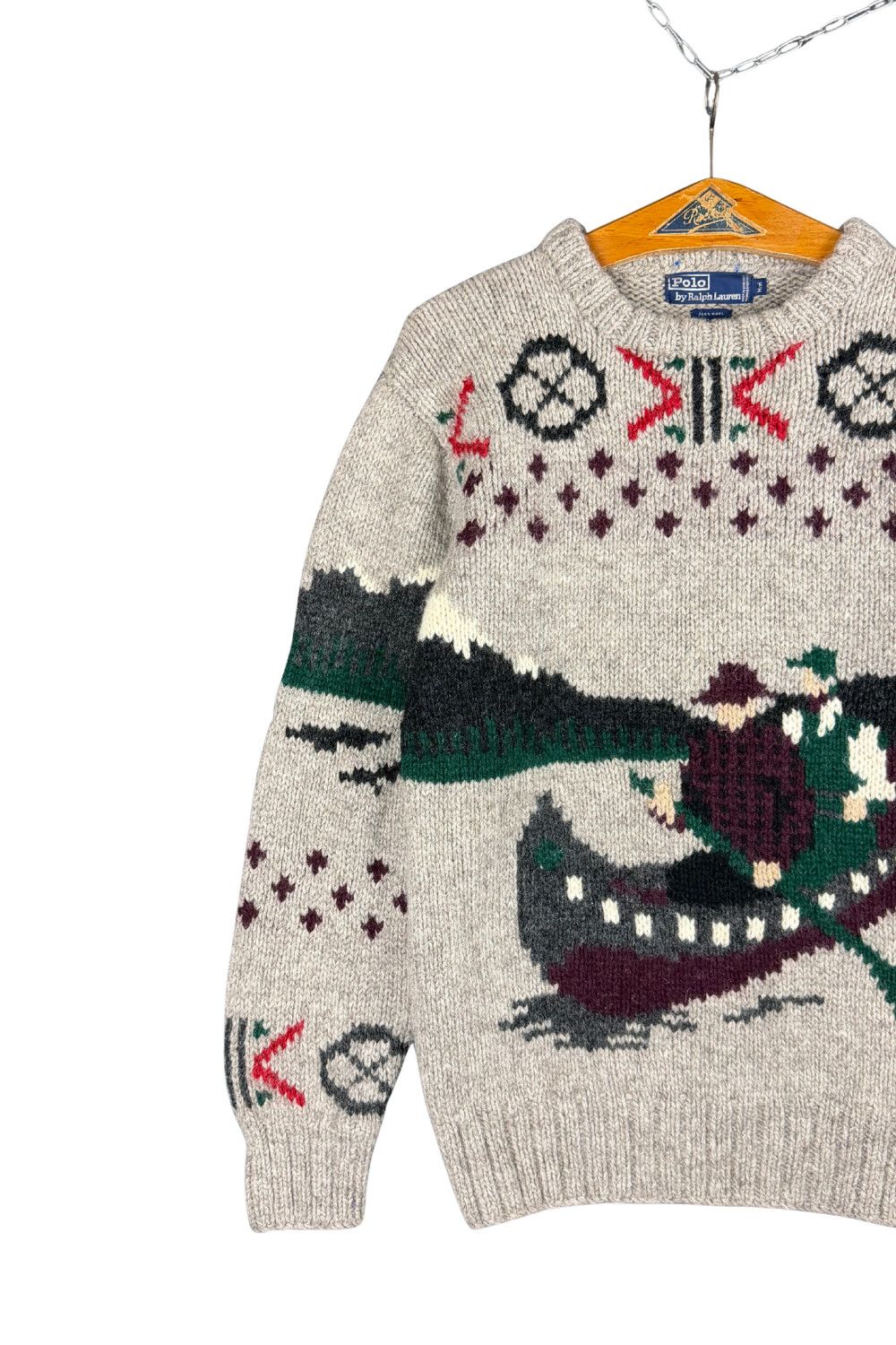Polo Ralph Lauren Polo Ralph Lauren fw93 Canoe Hand Knit Wool Sweater Size US M / EU 48-50 / 2 - 6 Thumbnail