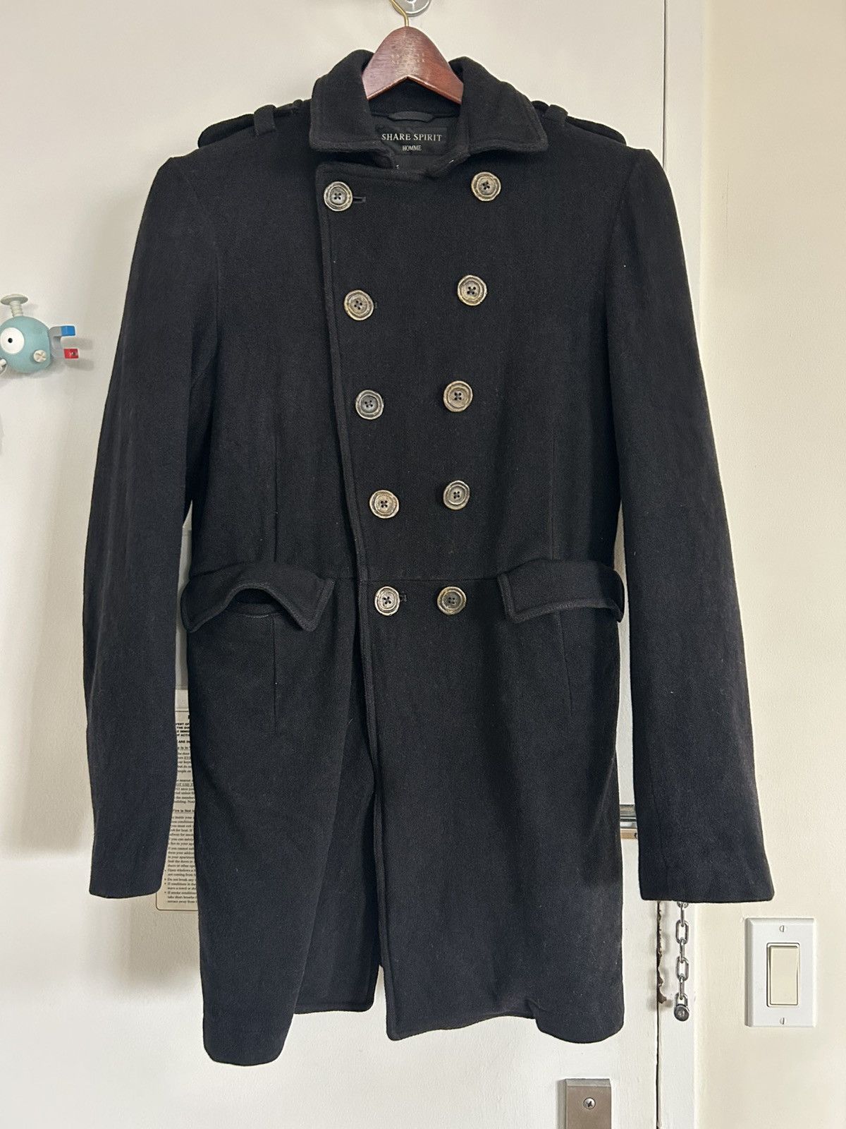 Share Spirit Homme Blackmeans Pea Coat Size US L / EU 52-54 / 3 - 1 Thumbnail