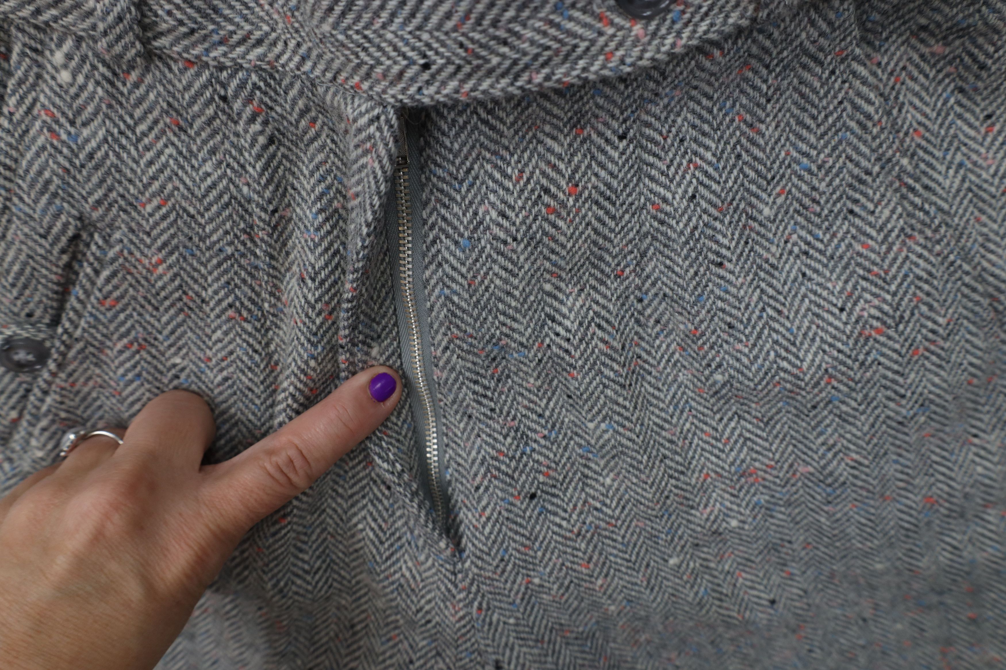 Vintage Vintage 60s 70s Fleck Wool Herringbone Wide Leg Pants Size 32" / US 10 / IT 46 - 5 Thumbnail