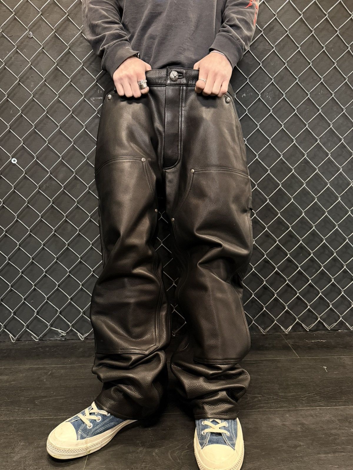 Chrome Hearts Chrome hearts calf leather black double knees Size US 36 / EU 52 - 1 Thumbnail