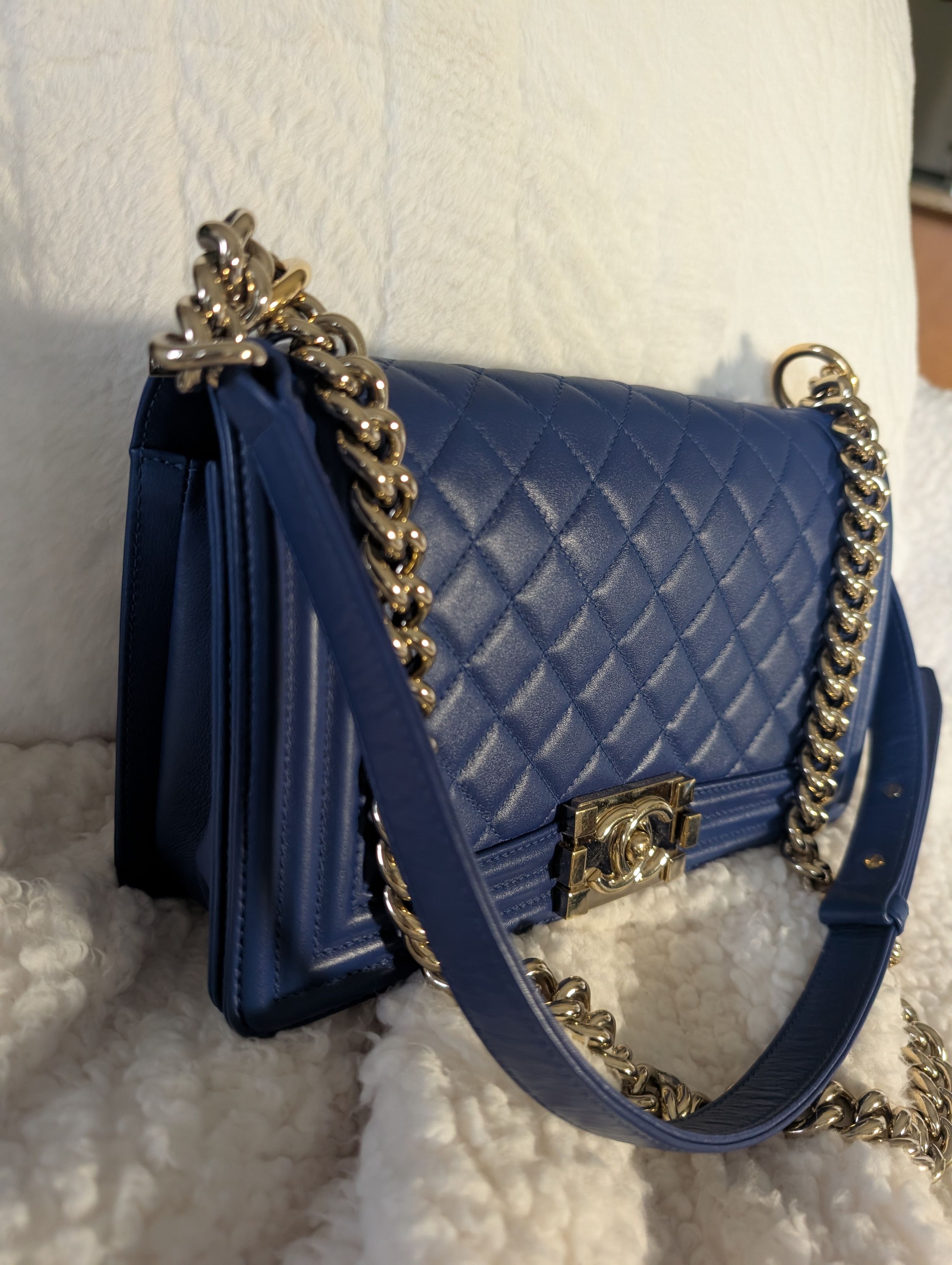 Chanel CHANEL Blue Quilted boy Shoulder Bag Strap CC Size ONE SIZE - 8 Thumbnail
