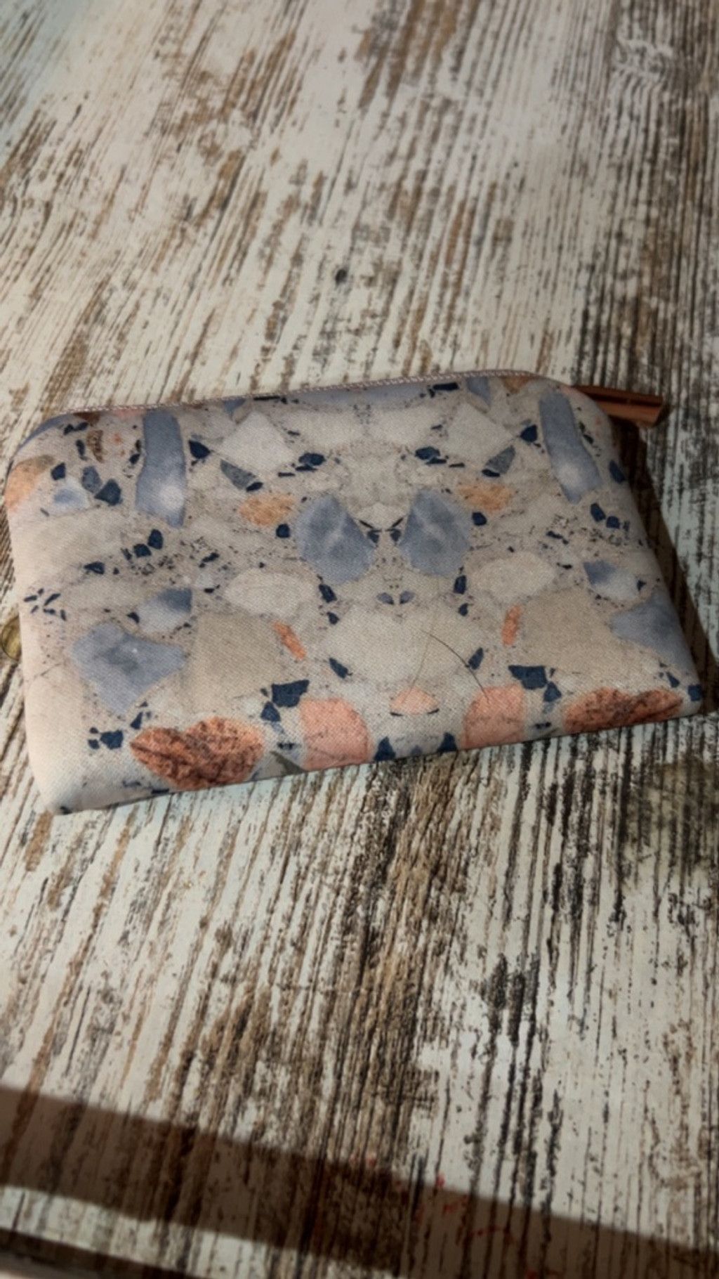 The Unbranded Brand Women's Unbranded Wallet One Size Beige Blue Terrazzo Print Size ONE SIZE - 2 Thumbnail