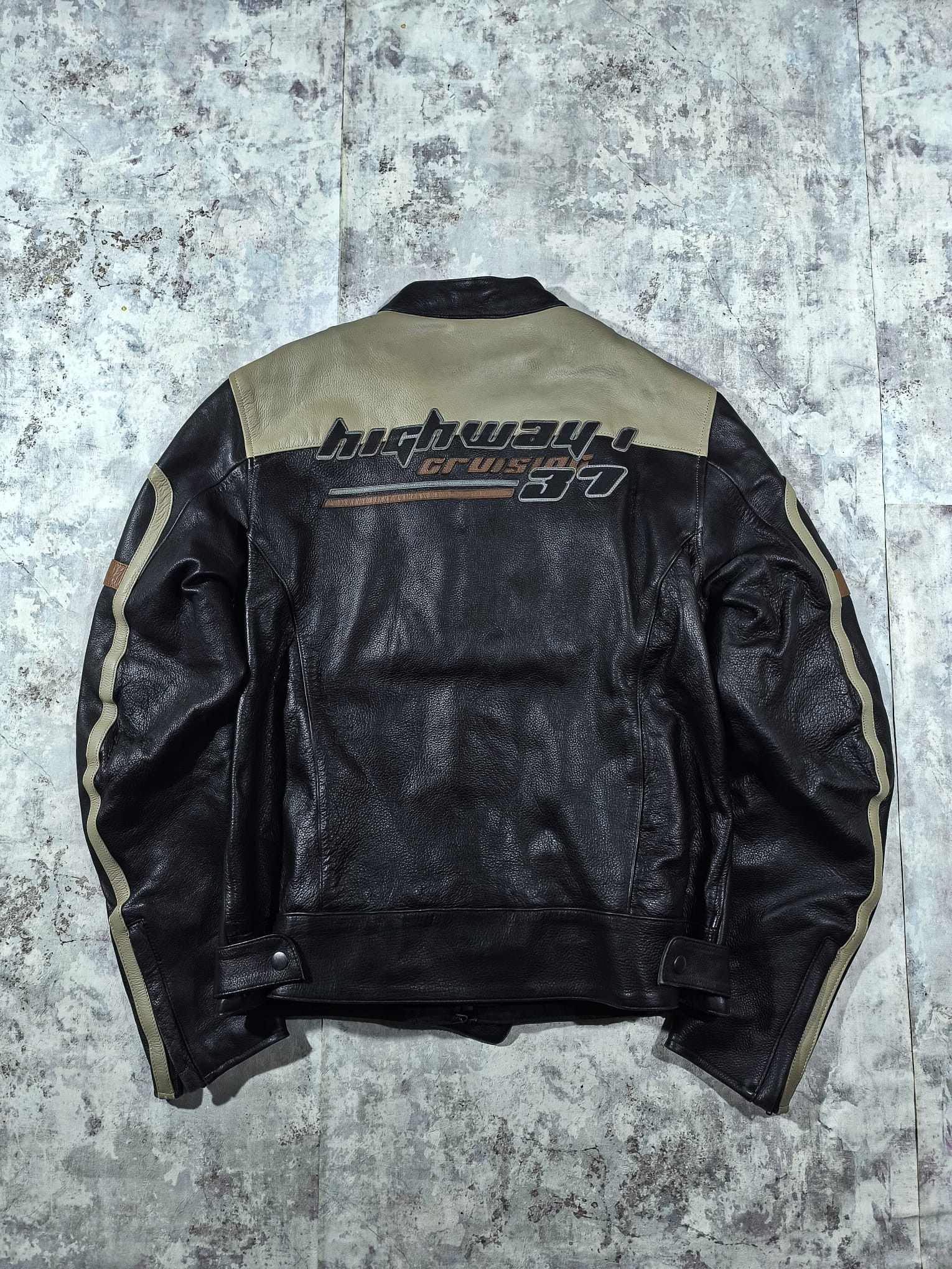 Harley Davidson vtg highway1 leather moto biker jacket Size US L / EU 52-54 / 3 - 3 Thumbnail