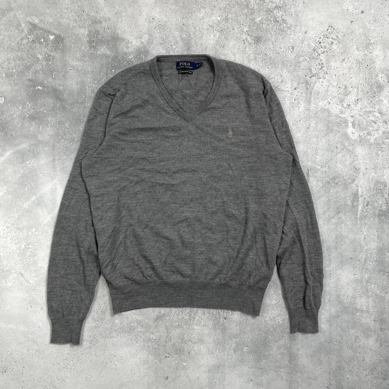 Polo Ralph Lauren Polo Ralph Lauren Washable Merino Wool V-Neck Sweater Gray L Size US L / EU 52-54 / 3 - 2 Thumbnail