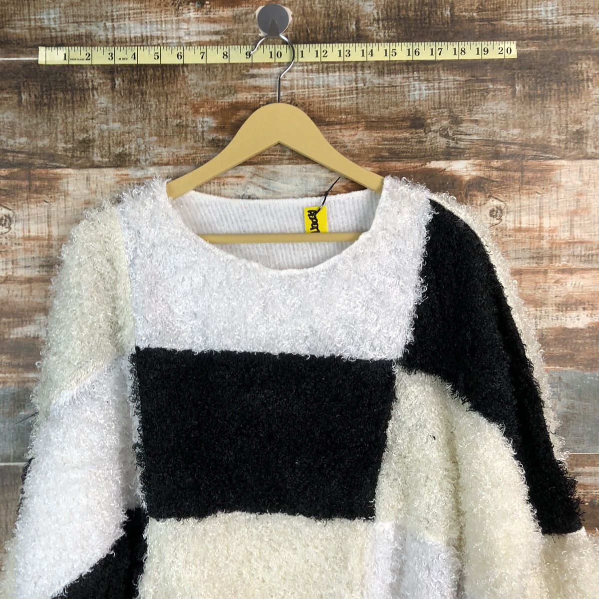 Homespun Knitwear Japan vintage patchwork fur shaggy Knitwear #A2297 Size L / US 10 / IT 46 - 5 Thumbnail