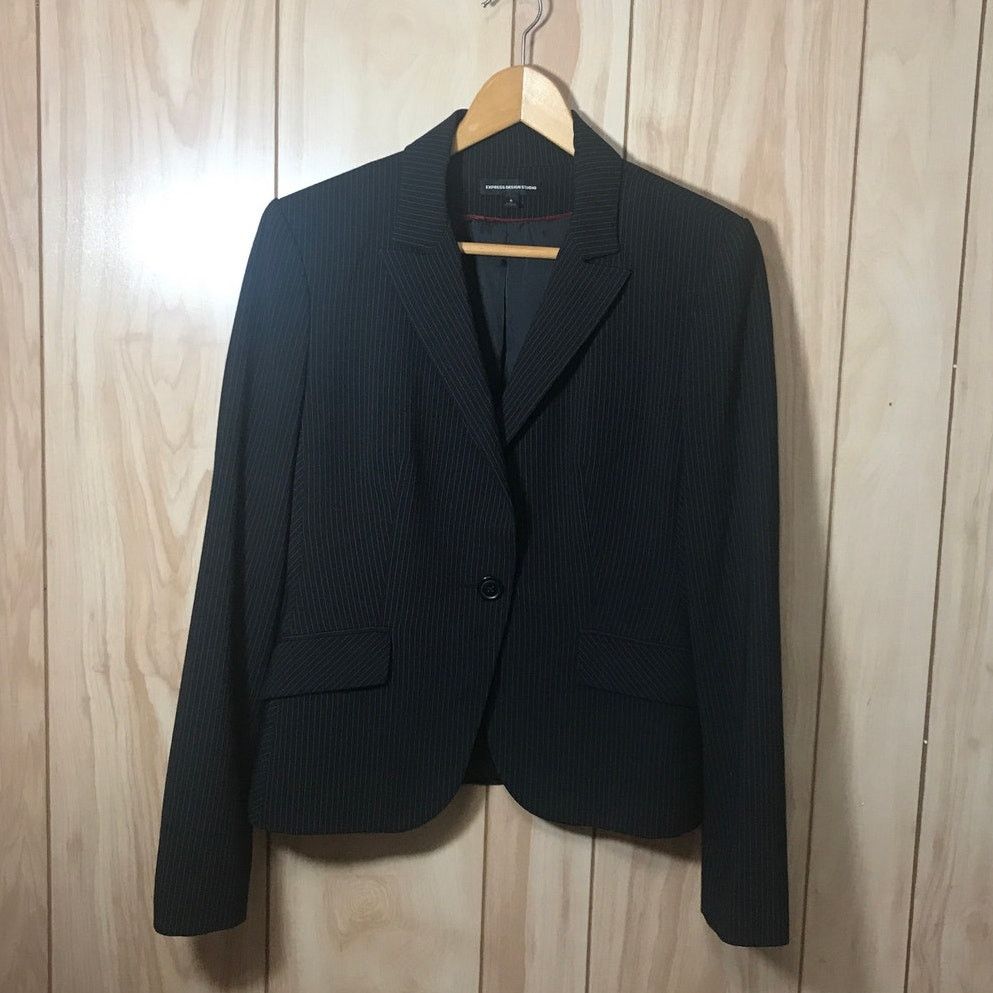 Other Express Design Studio Vintage Pinstriped Collared Jacket 6 Size M / US 6-8 / IT 42-44 - 1 Thumbnail