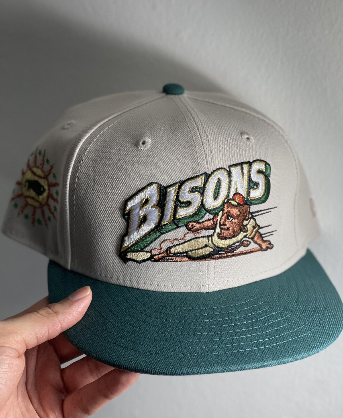 New Era 7 1/8 MyFitteds Exclusive Buffalo Bisons Stone/Green Grey UV Size ONE SIZE - 1 Thumbnail