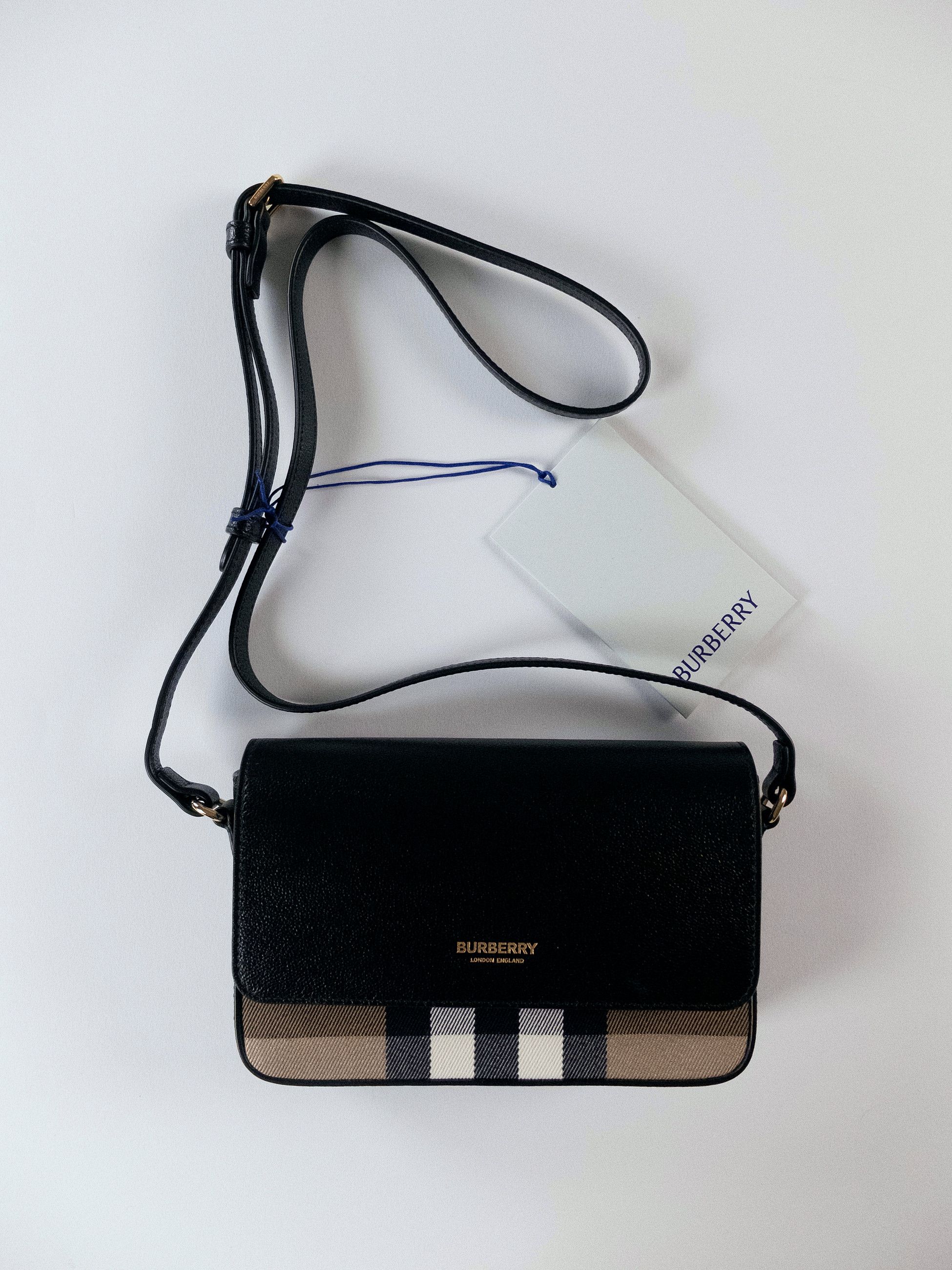 Burberry BURBERRY Hampshire black check leather crossbody bag Size ONE SIZE - 10 Thumbnail