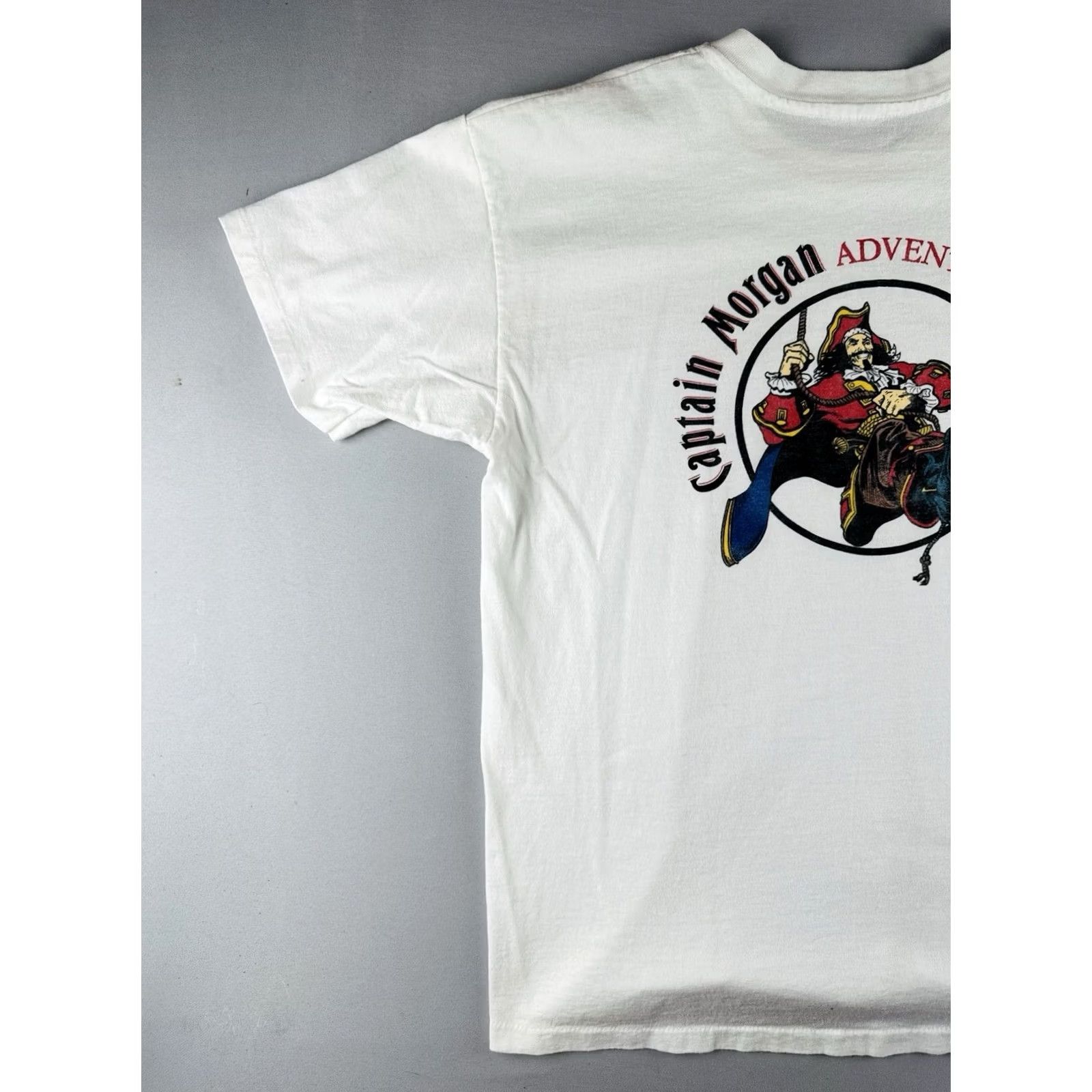 Vintage VINTAGE Captain Morgan T Shirt 90s White XL Men Short Sleeve Crew Neck Graphic Adve ntures In Taste Mens Size US XL / EU 56 / 4 - 3 Thumbnail