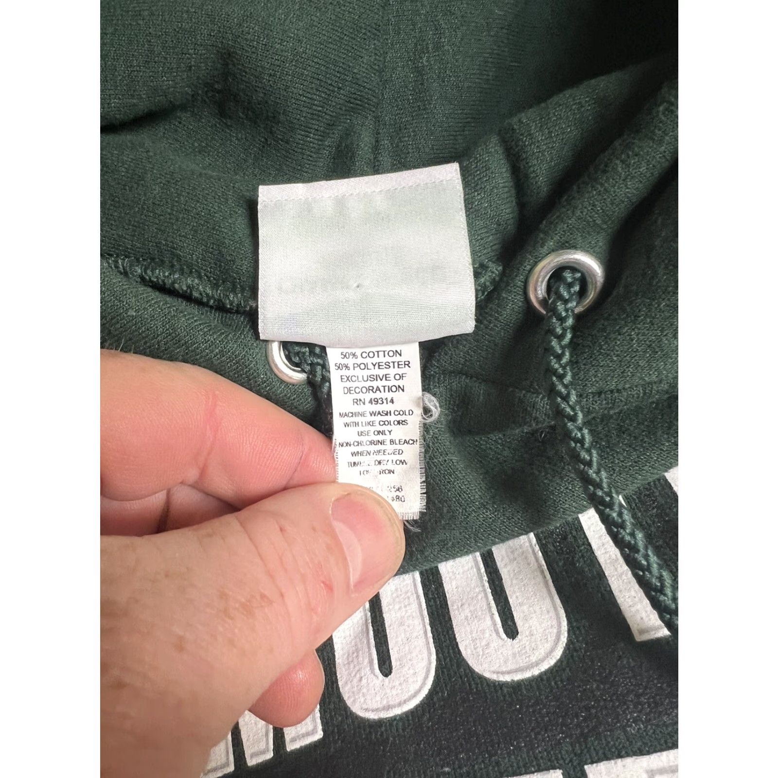 Champion Champion Hoodie Unisex Adults L Green Plymouth State Massachusetts Sweatshirt Pullover Size US L / EU 52-54 / 3 - 3 Thumbnail